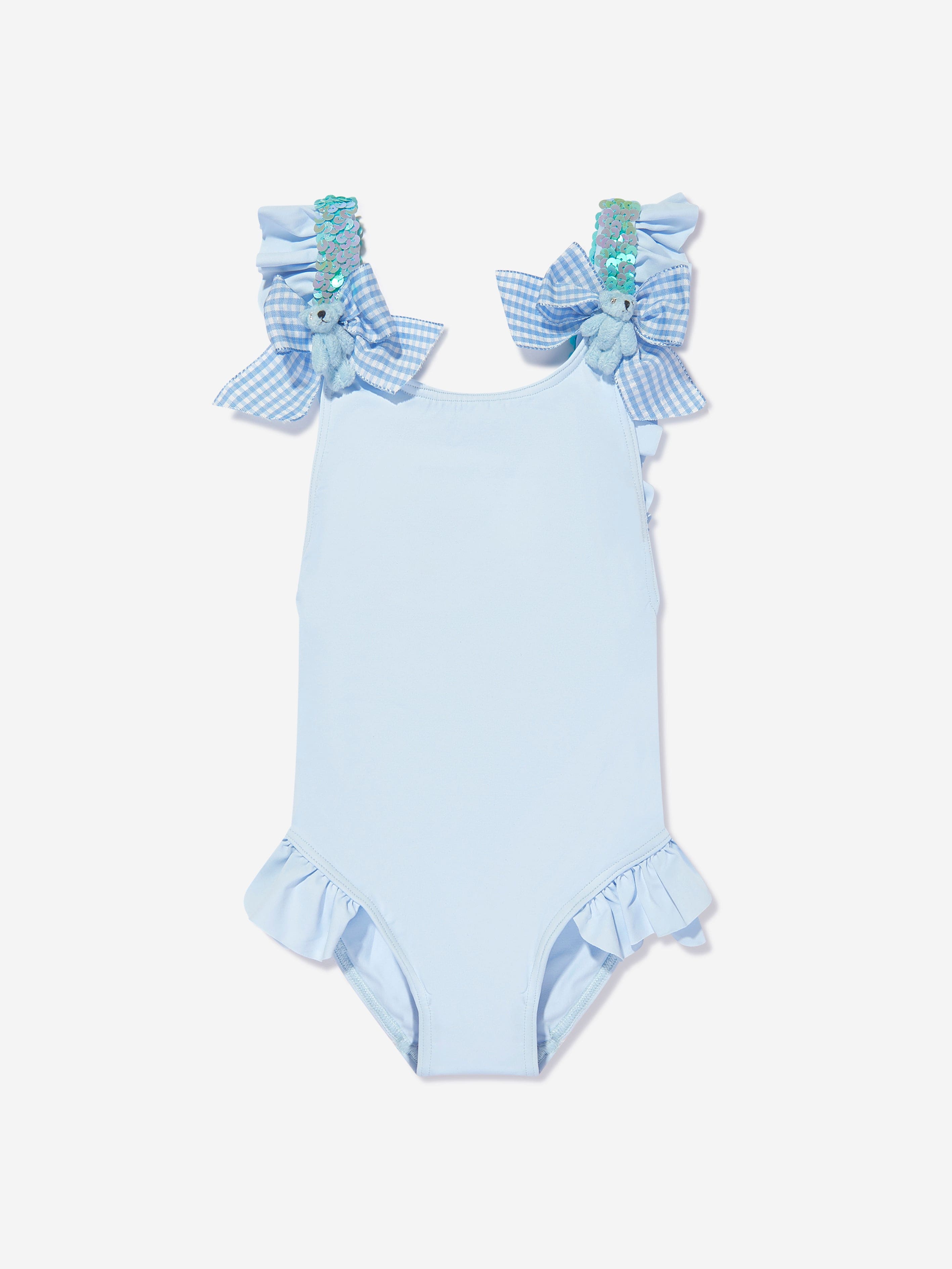 Selini Action Girls Sequin Strap Swimsuit in Blue