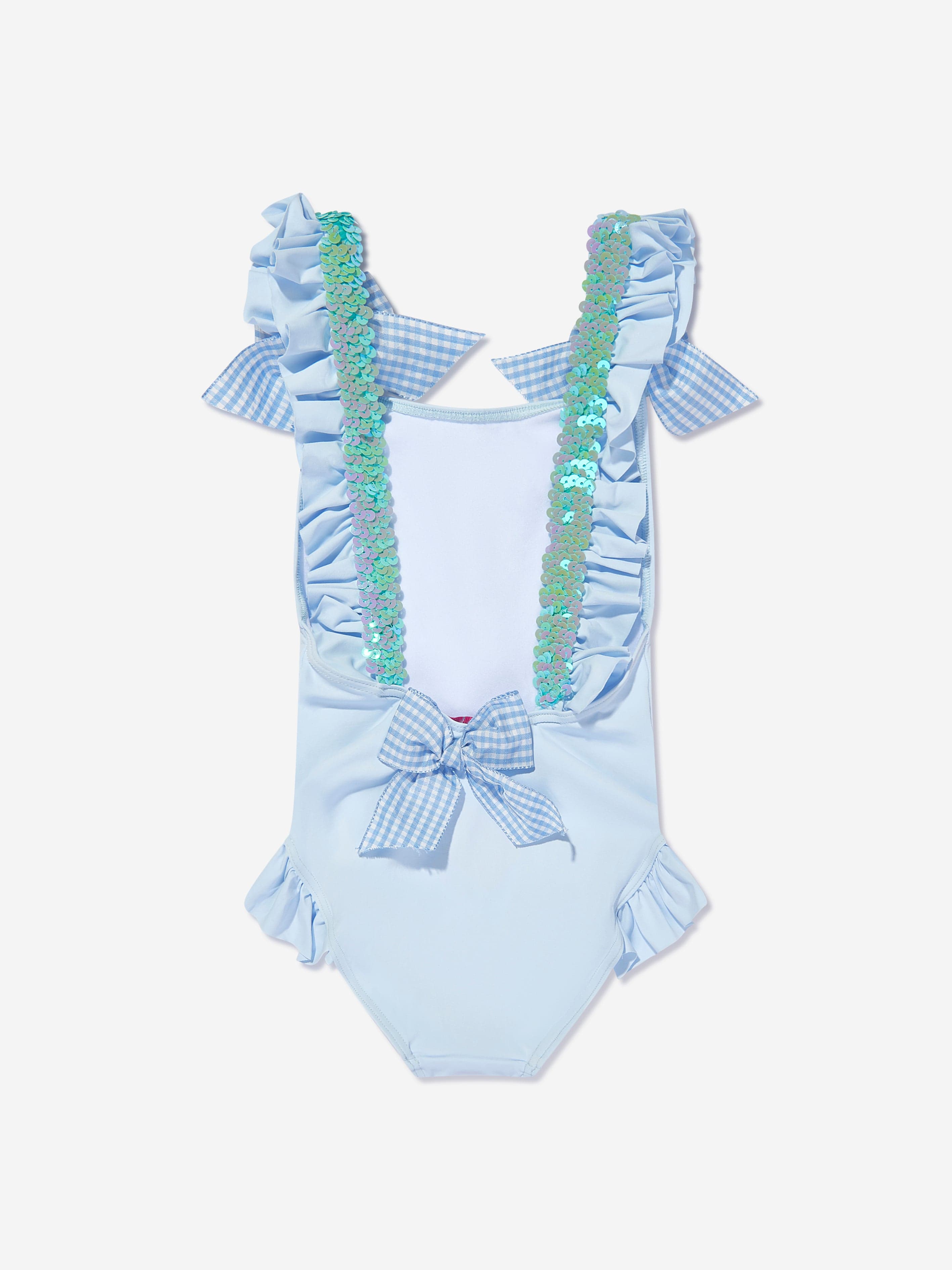 Selini Action Girls Sequin Strap Swimsuit in Blue