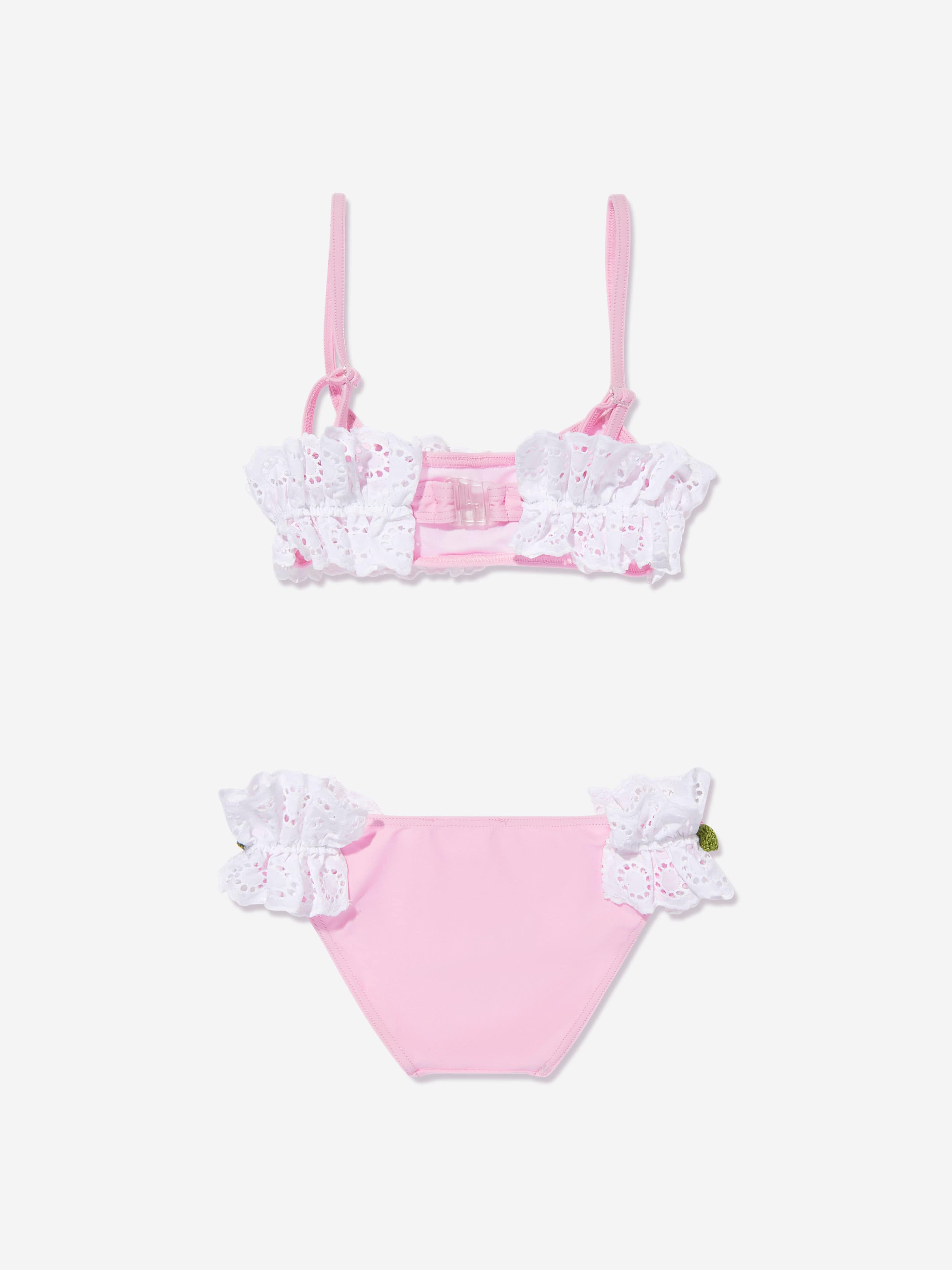 Selini Action Girls Broderie Anglaise Bikini in Pink