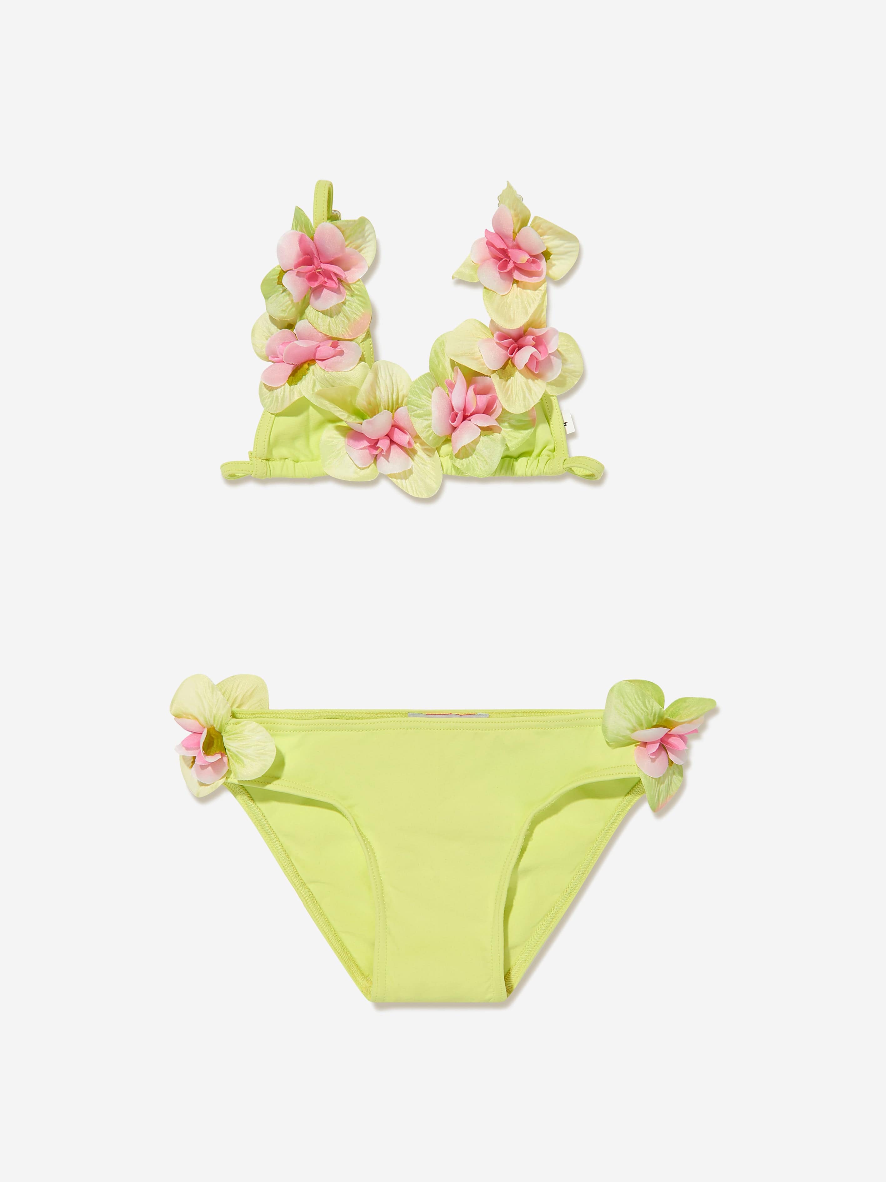 Selini Action Girls Flower Bikini in Green