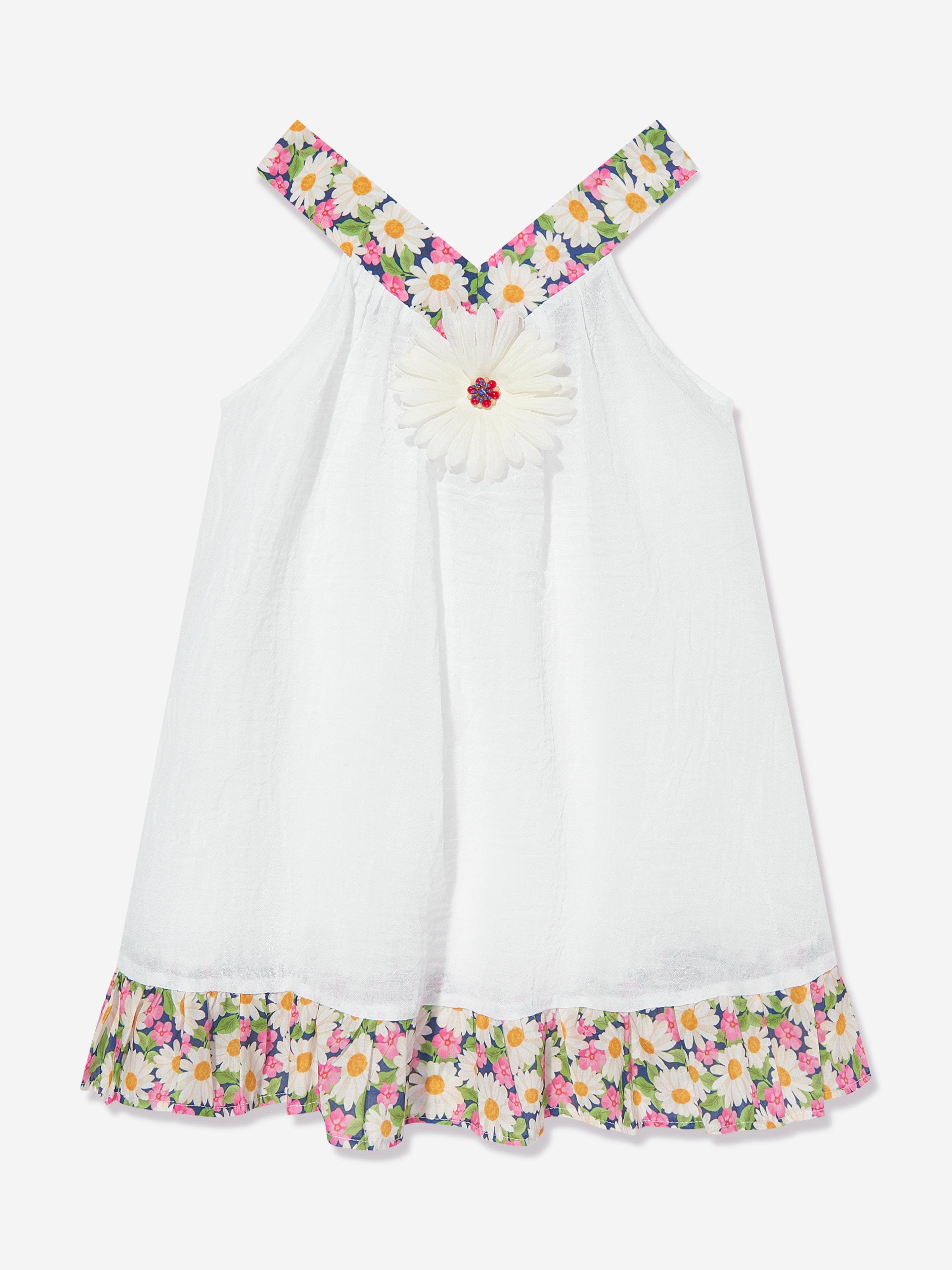Selini Action Girls Daisy Beach Dress in White