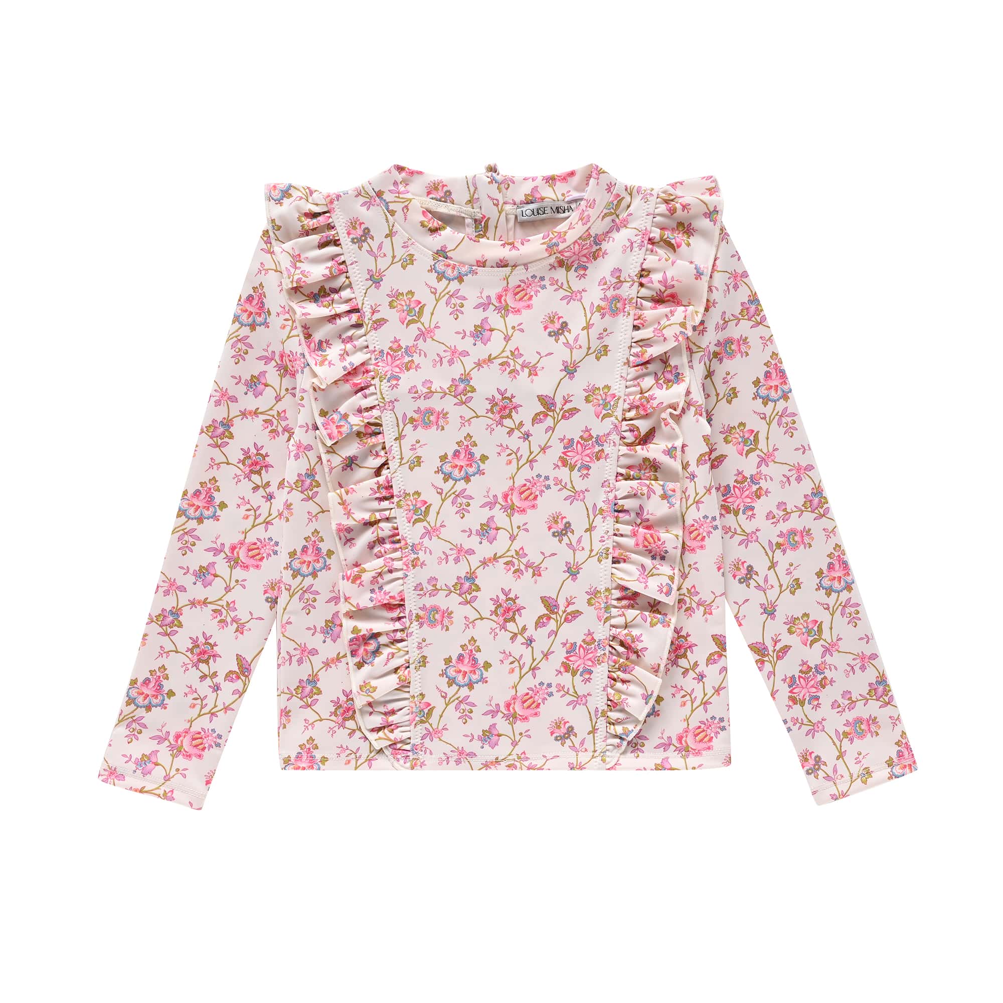 Girls Pink Floral Swimsuit