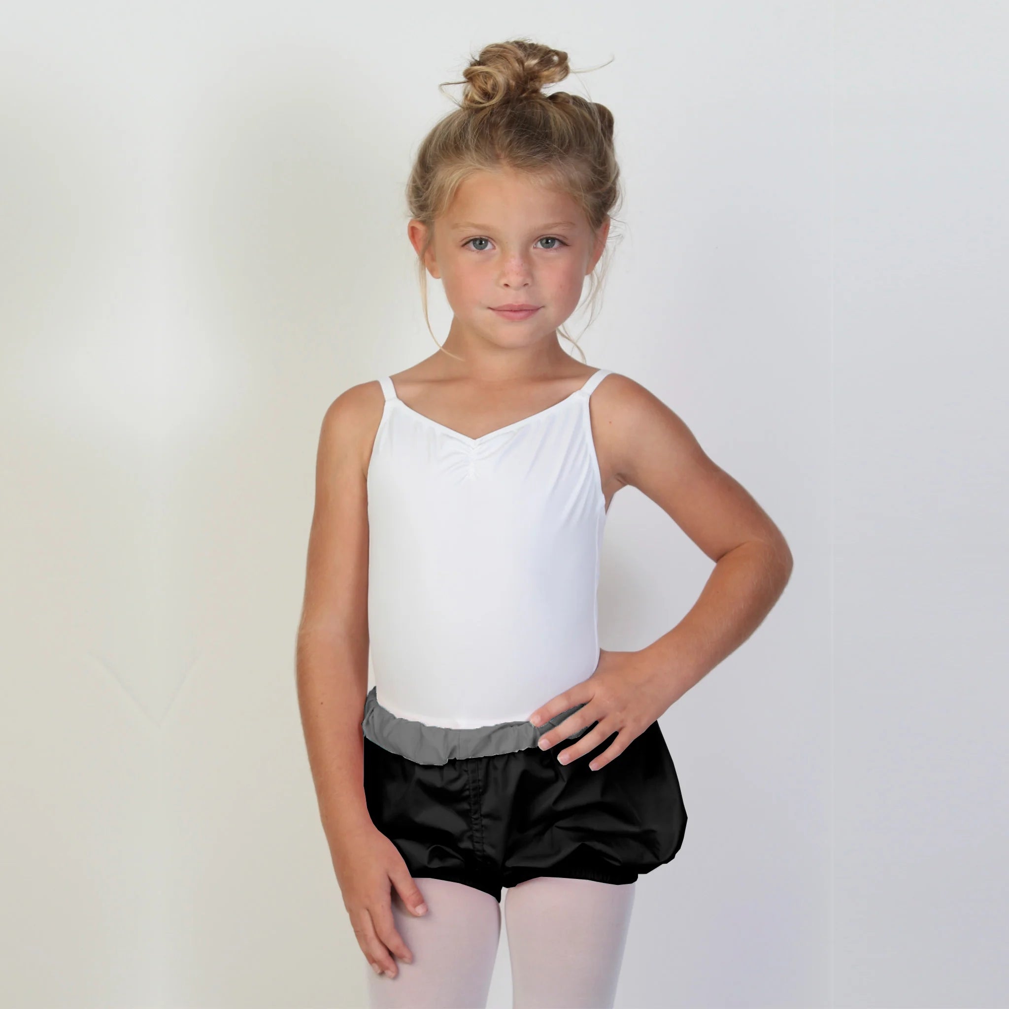 Girls Black Reversible Ballet Shorts