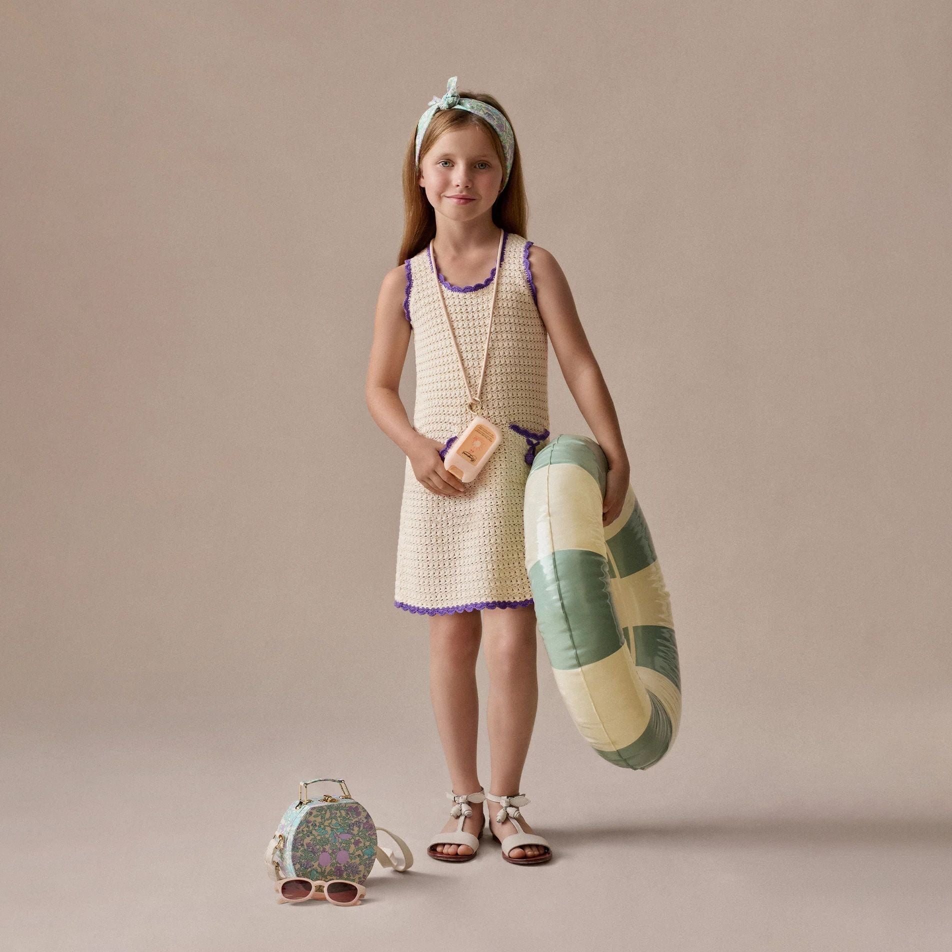 Girls White Crocheted Dress