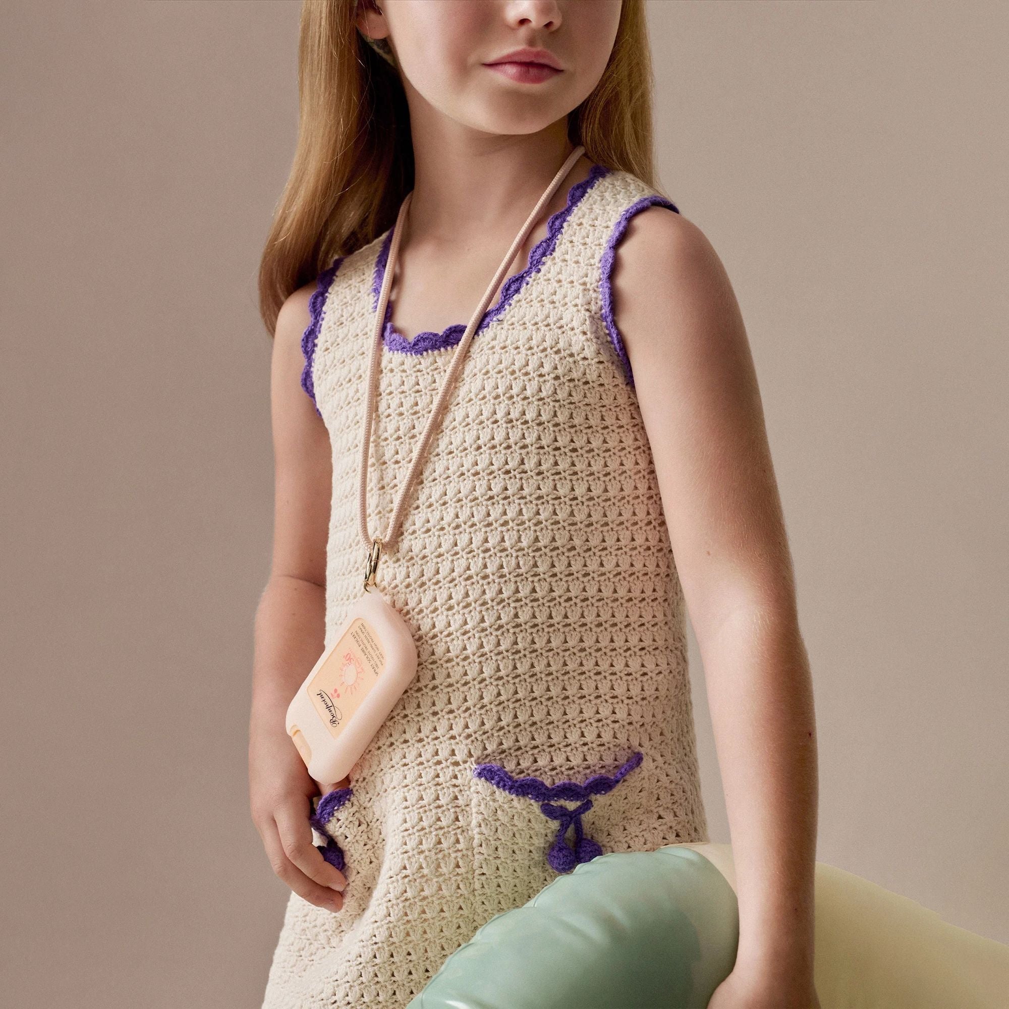 Girls White Crocheted Dress