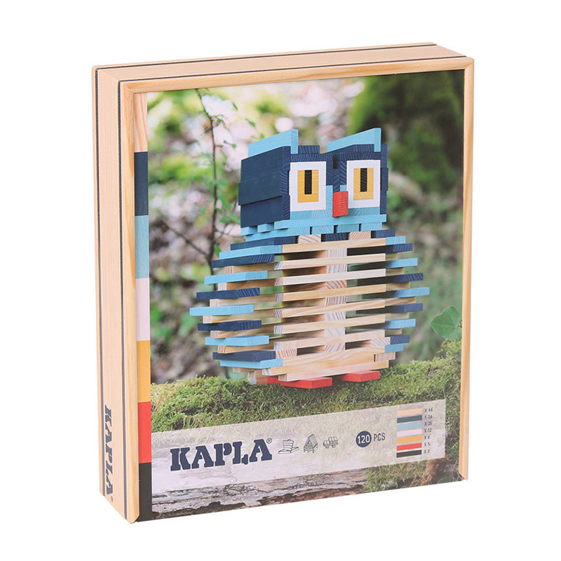 KAPLA建构片——木盒礼品装彩色猫头鹰款（120片装）