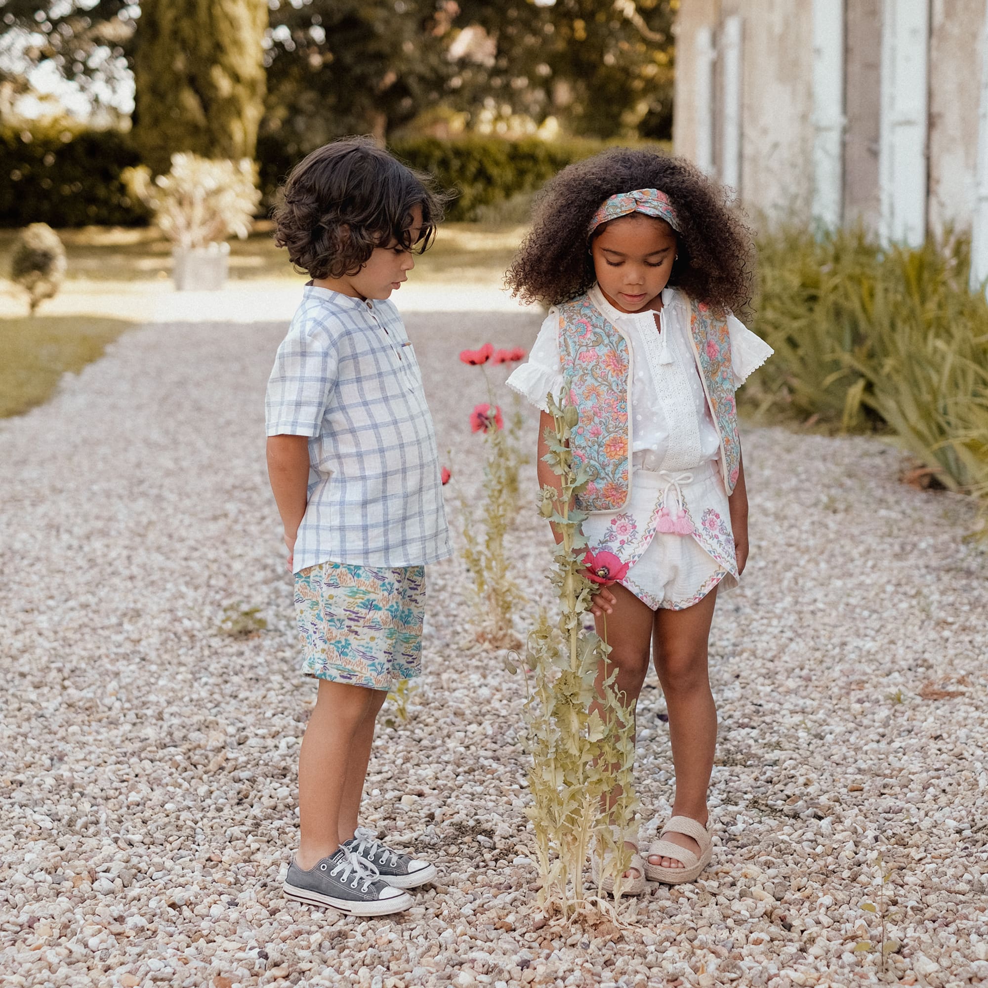 Girls Pink Embroidered Reversible Gilet
