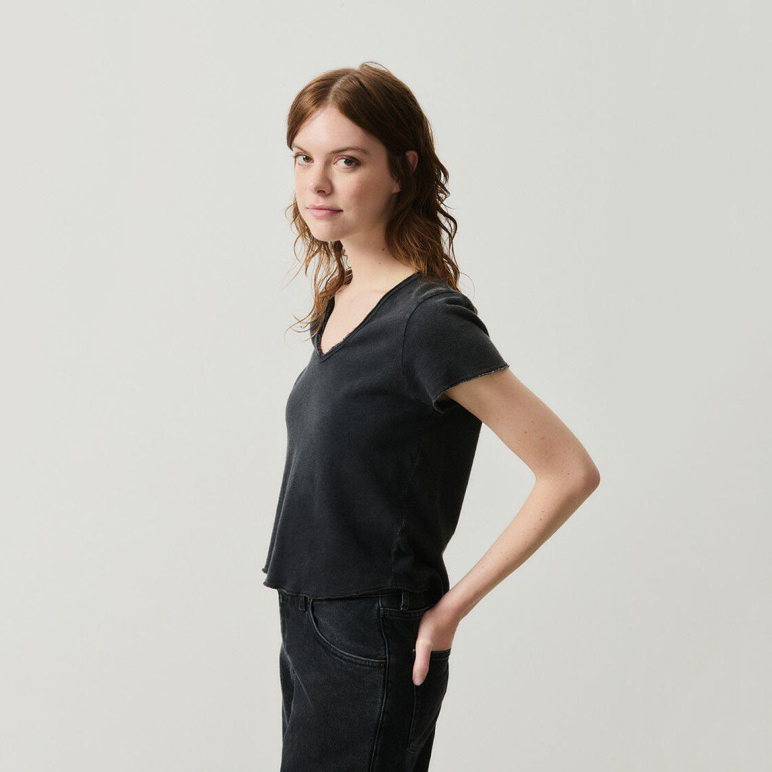 Women Black Cotton T-Shirt