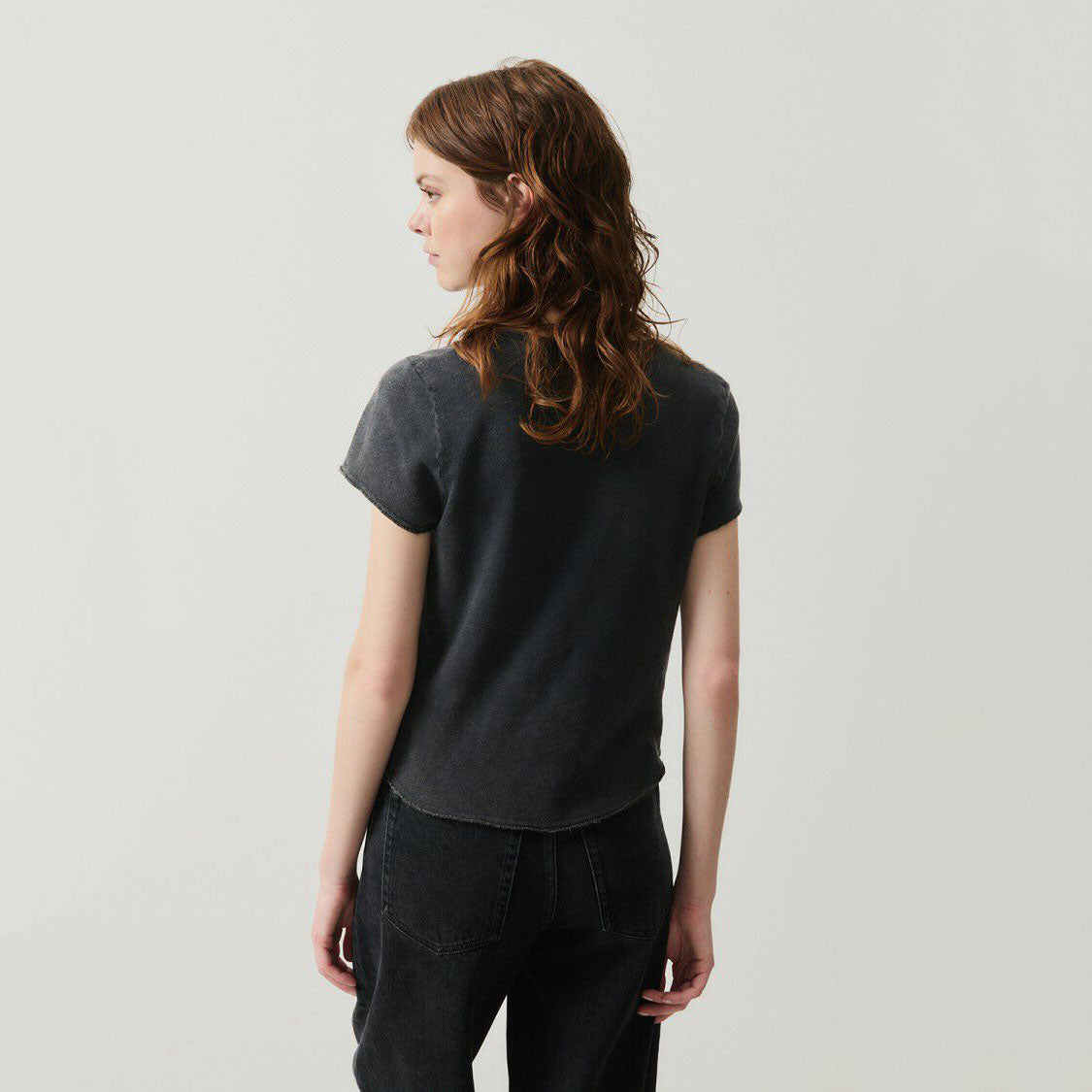 Women Black Cotton T-Shirt