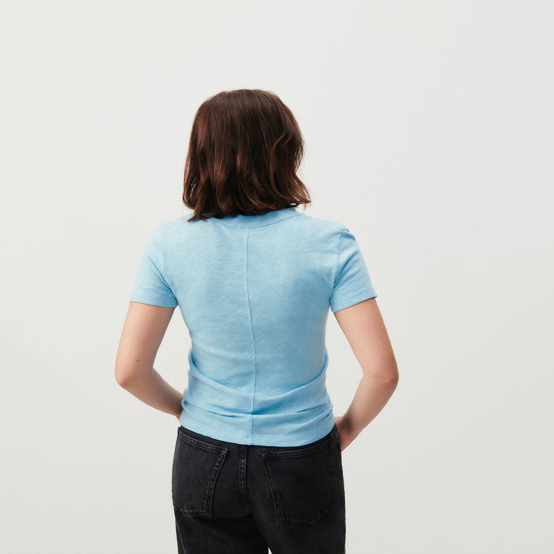 Women Light Blue Cotton T-Shirt