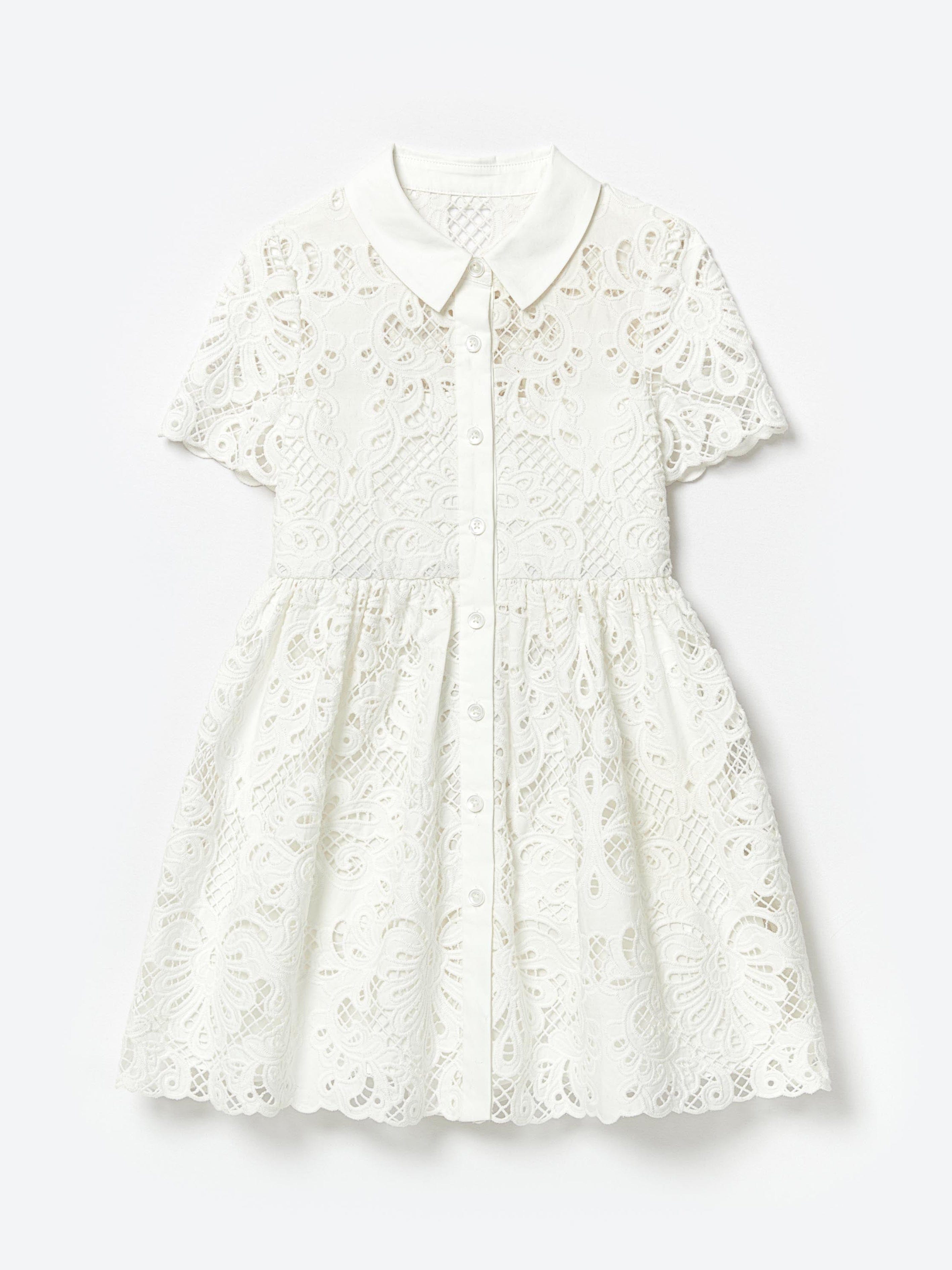 knee length dresses for ladies Cream Floral Lace Mini Dress – self-portrait-US main image 0