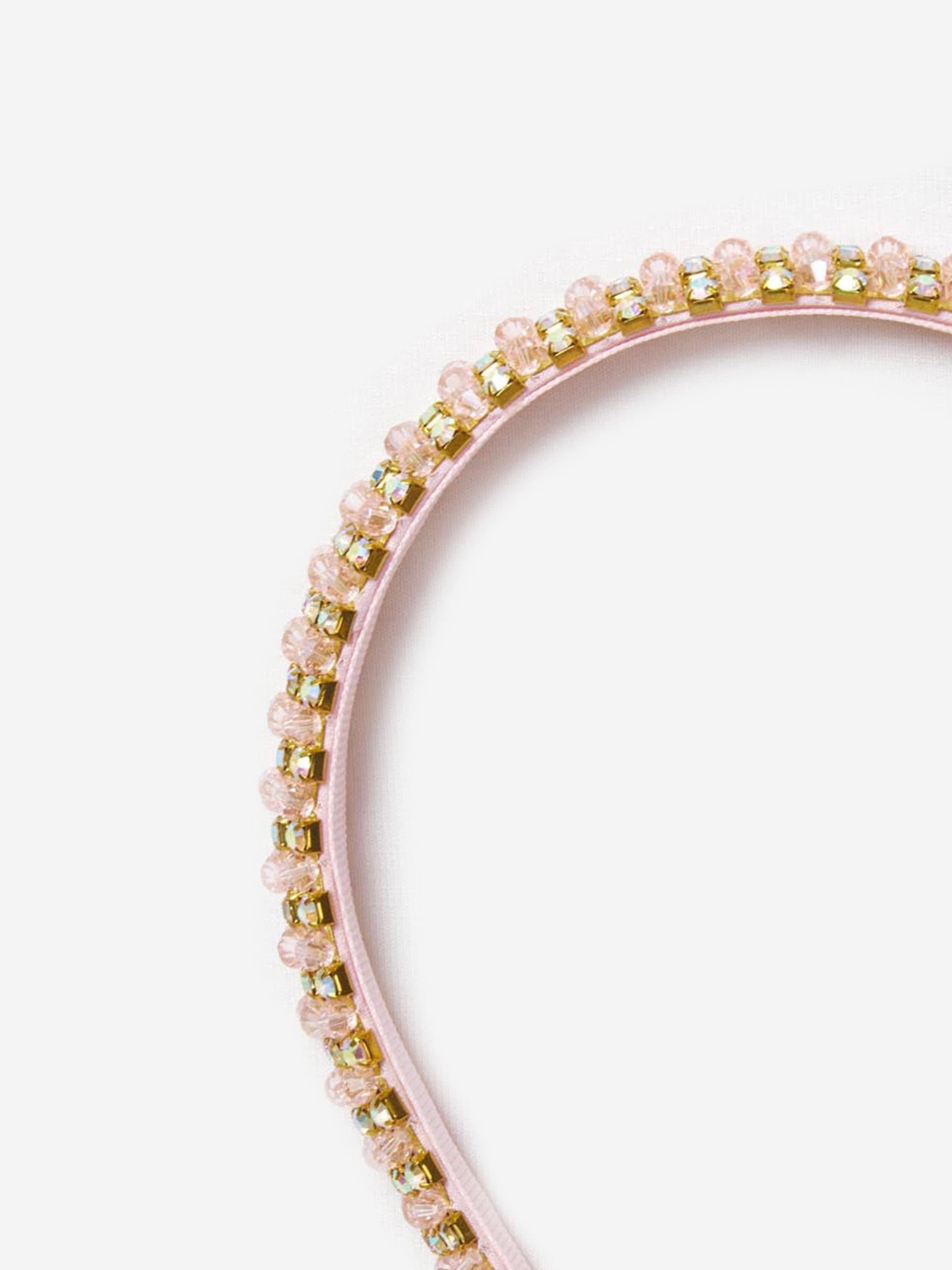 Self Portrait Girls Beaded Headband in Pink