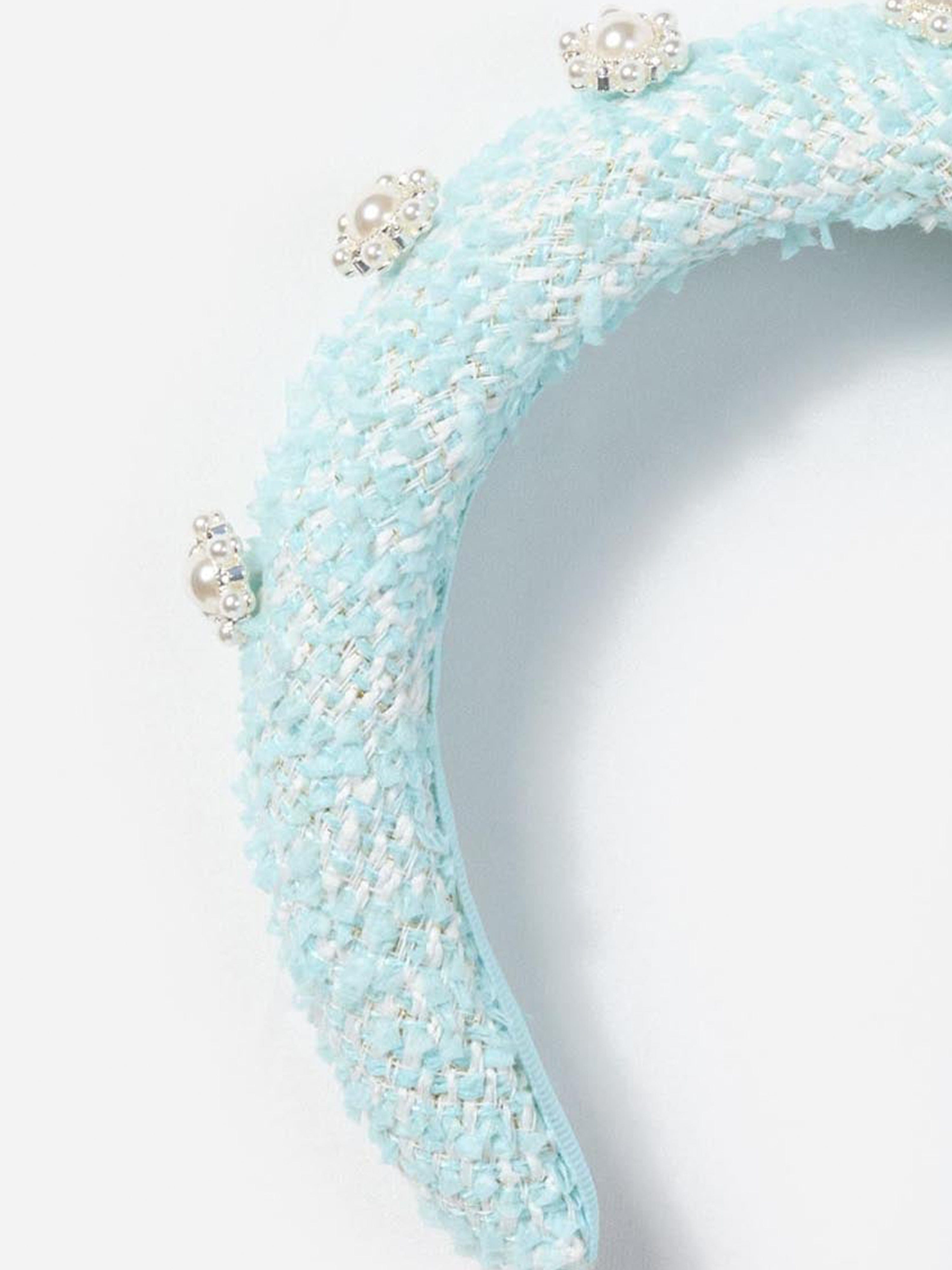 Girls Boucle 3D Flower Headband in Green