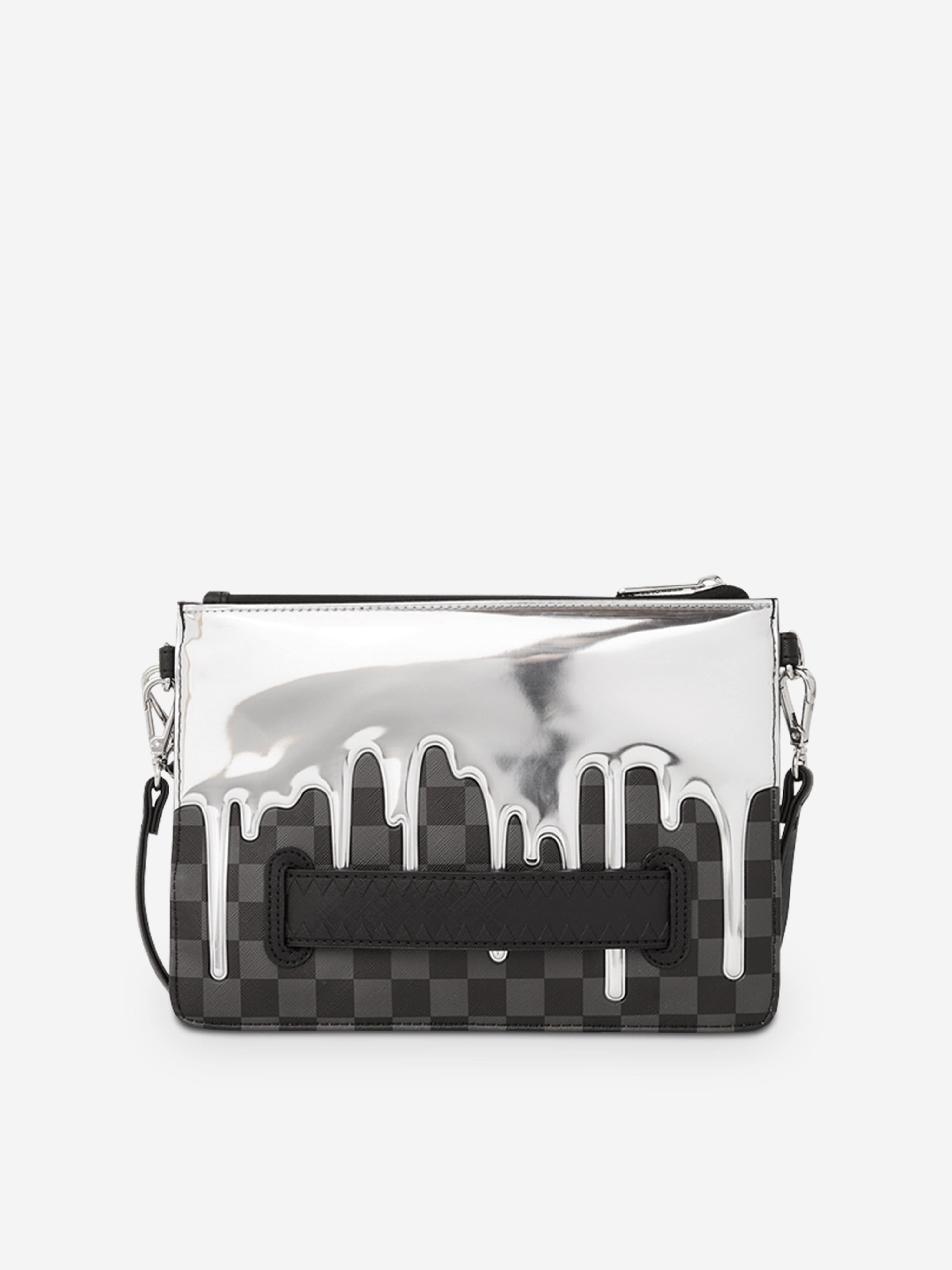 Sprayground Kids Metallic Drips Pouchette in Black (25.4 cm)