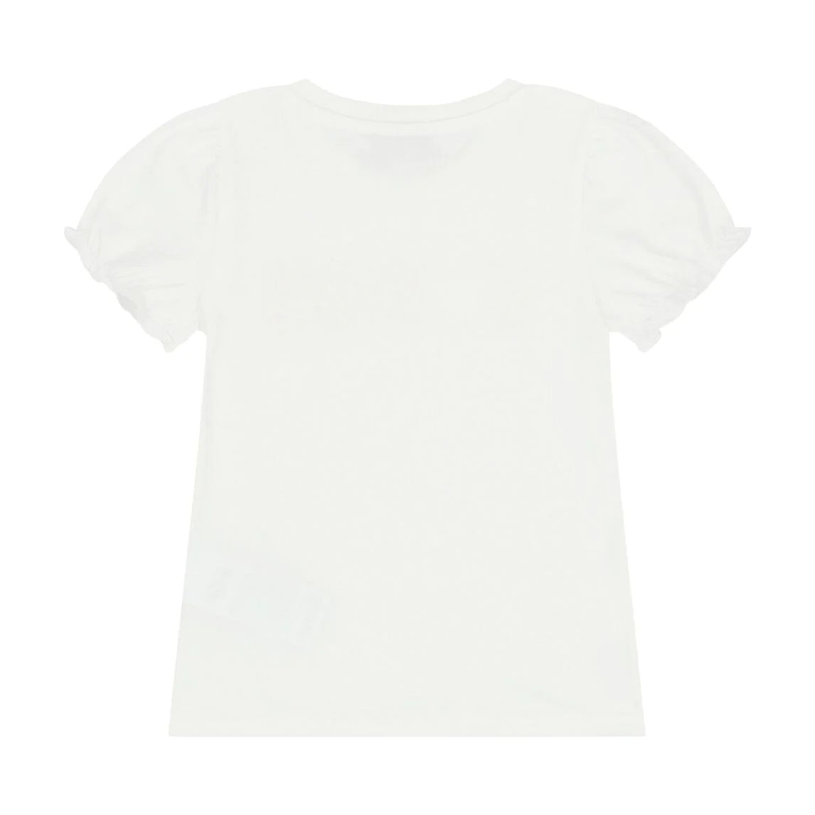Girls White Teddy Bear Cotton T-Shirt