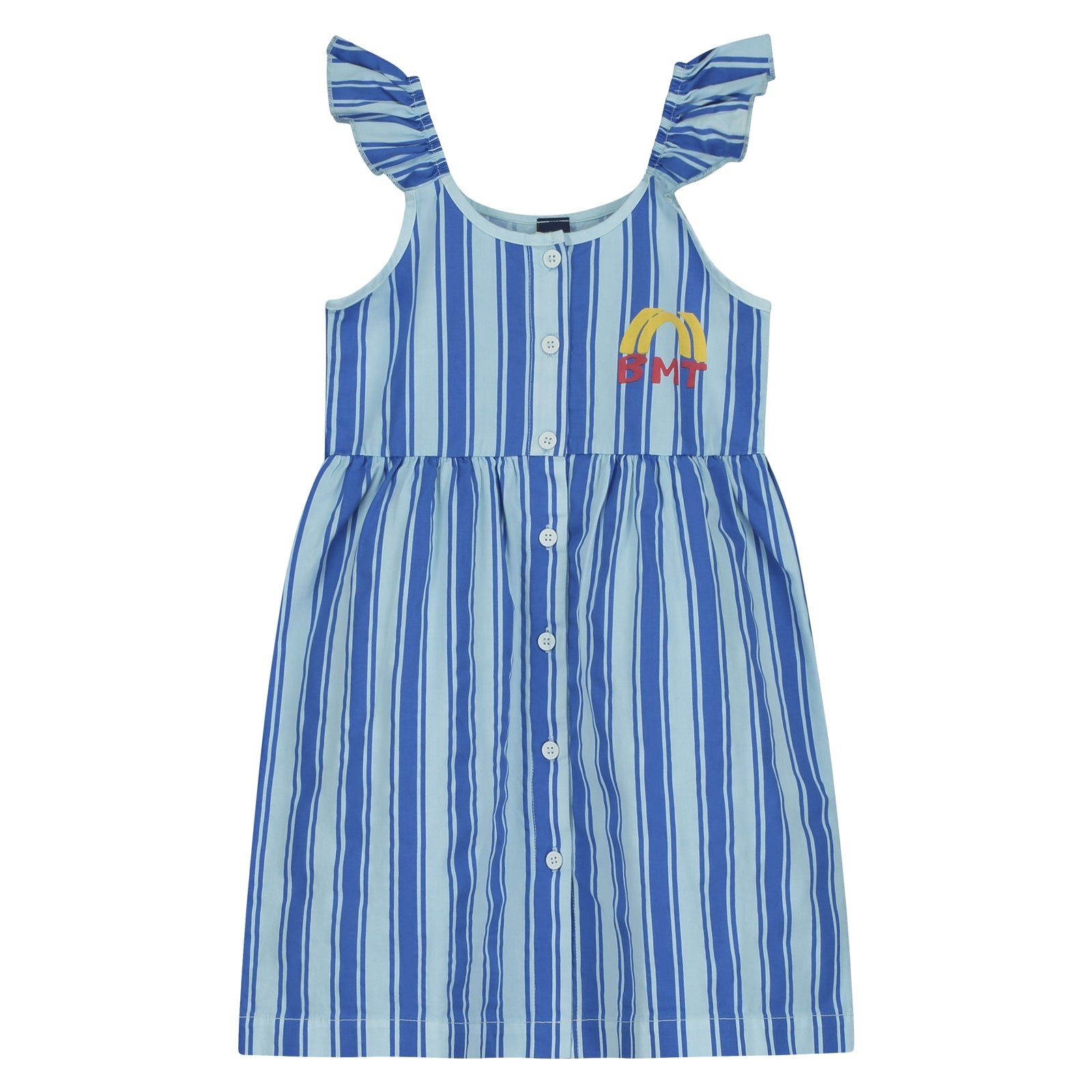 Girls Blue Stripes Cotton Dress