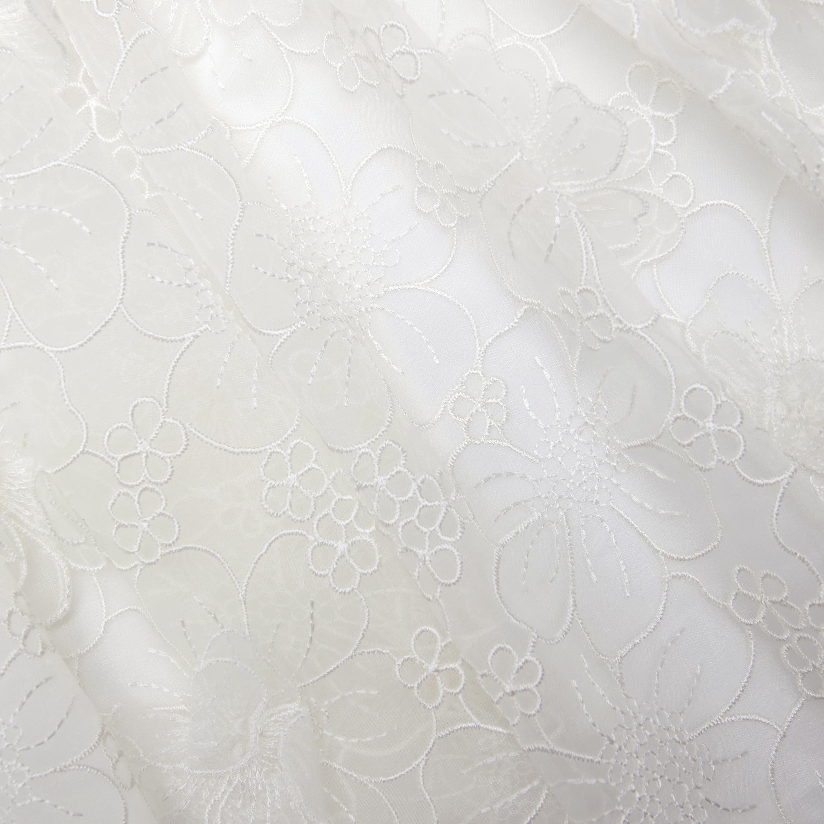 Girls White Embroidered Cotton Dress