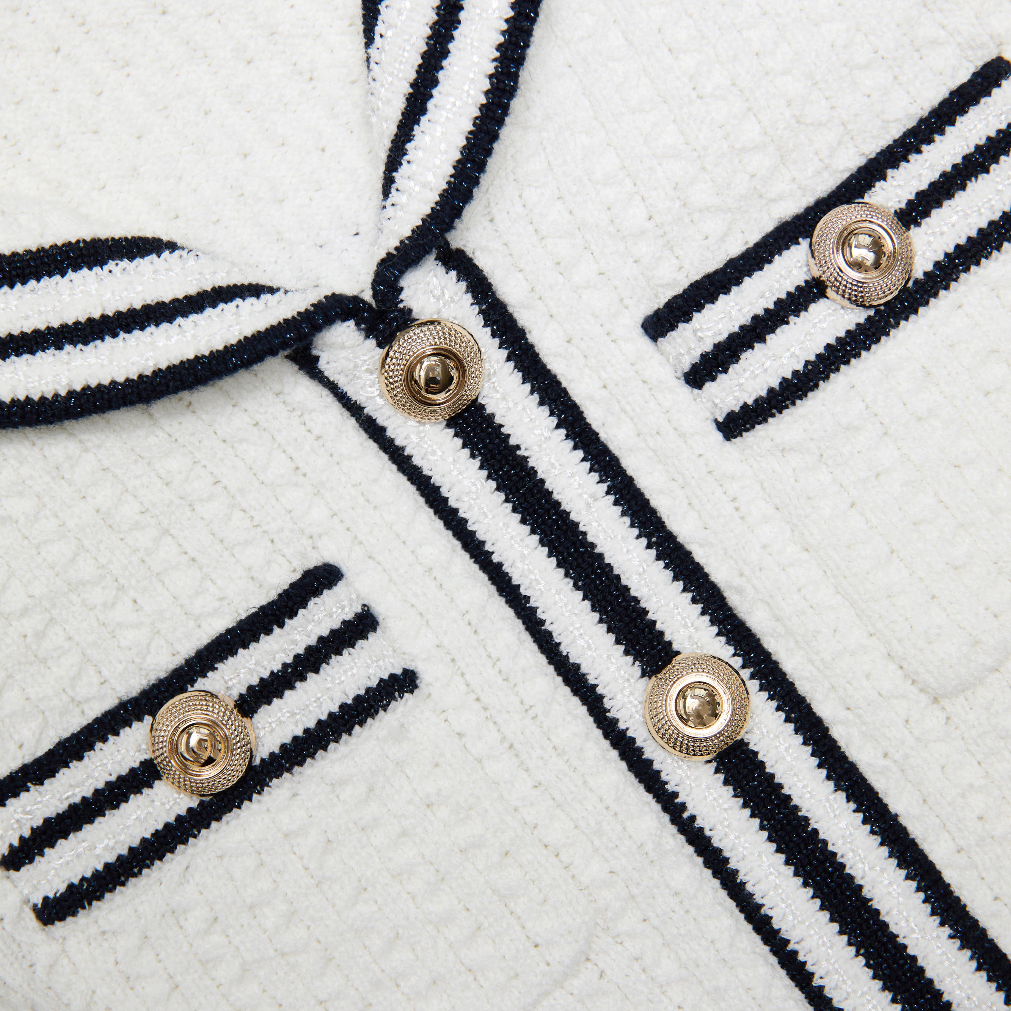 Girls White Knit Dress