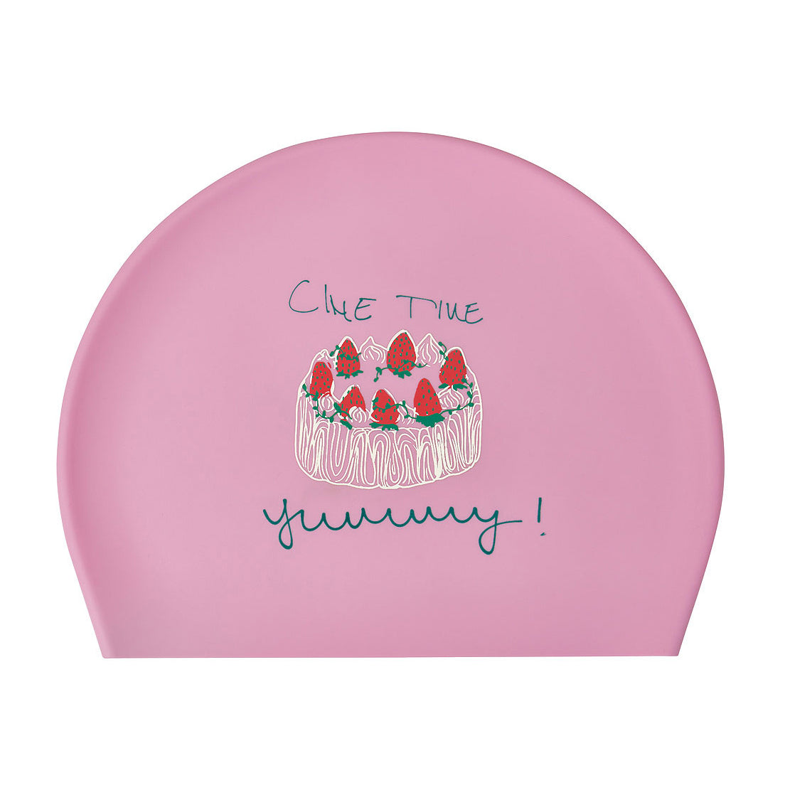 Adult Pink Cake Silicone Swim Cap