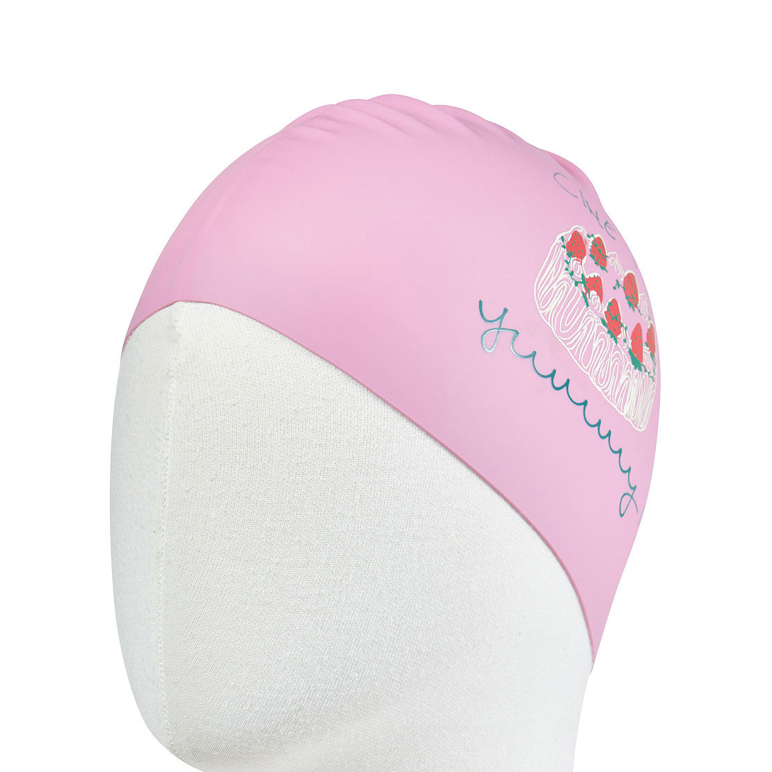 Adult Pink Cake Silicone Swim Cap