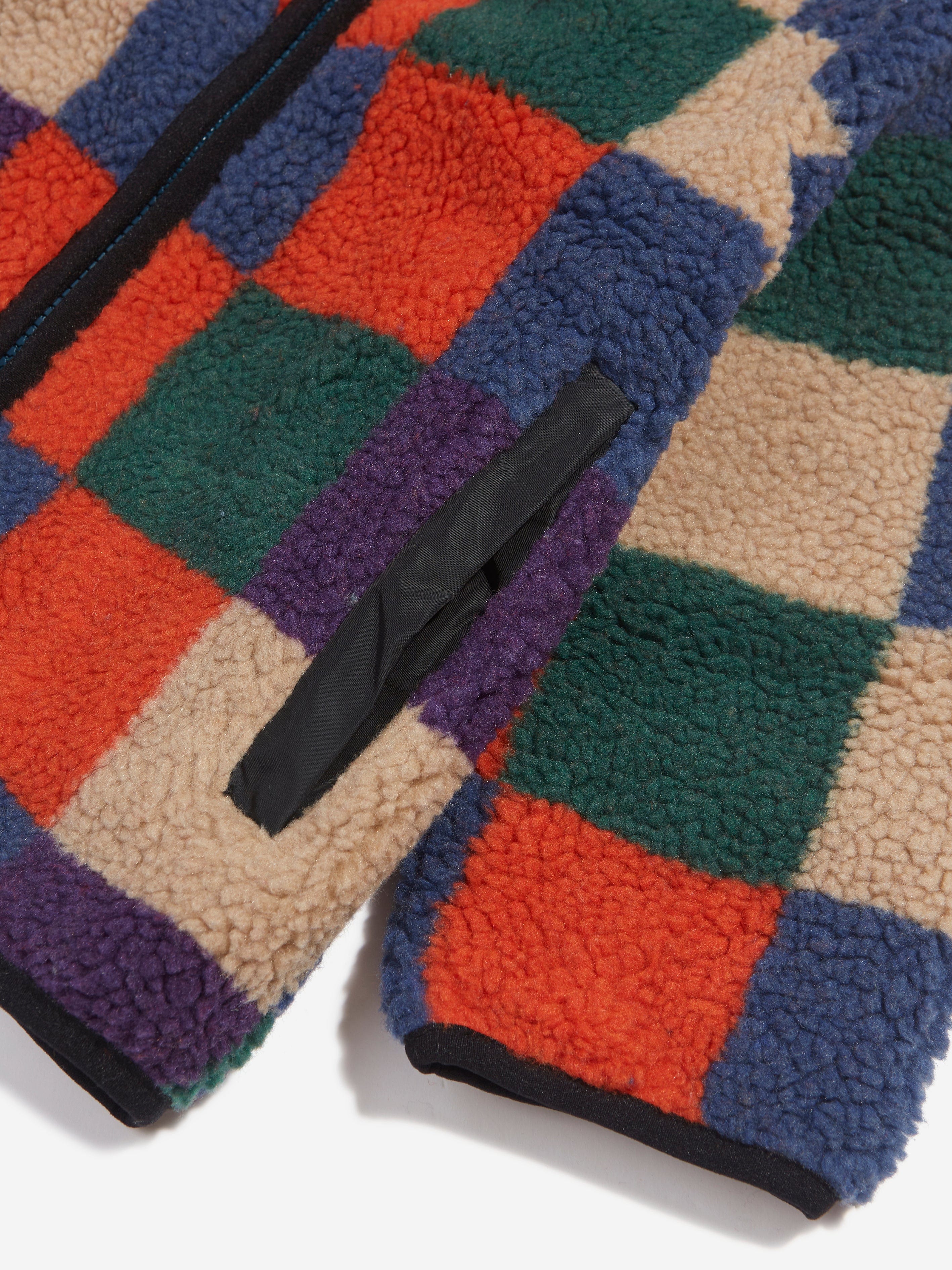Stella McCartney Boys Faux Shearling Jacket in Multicolour