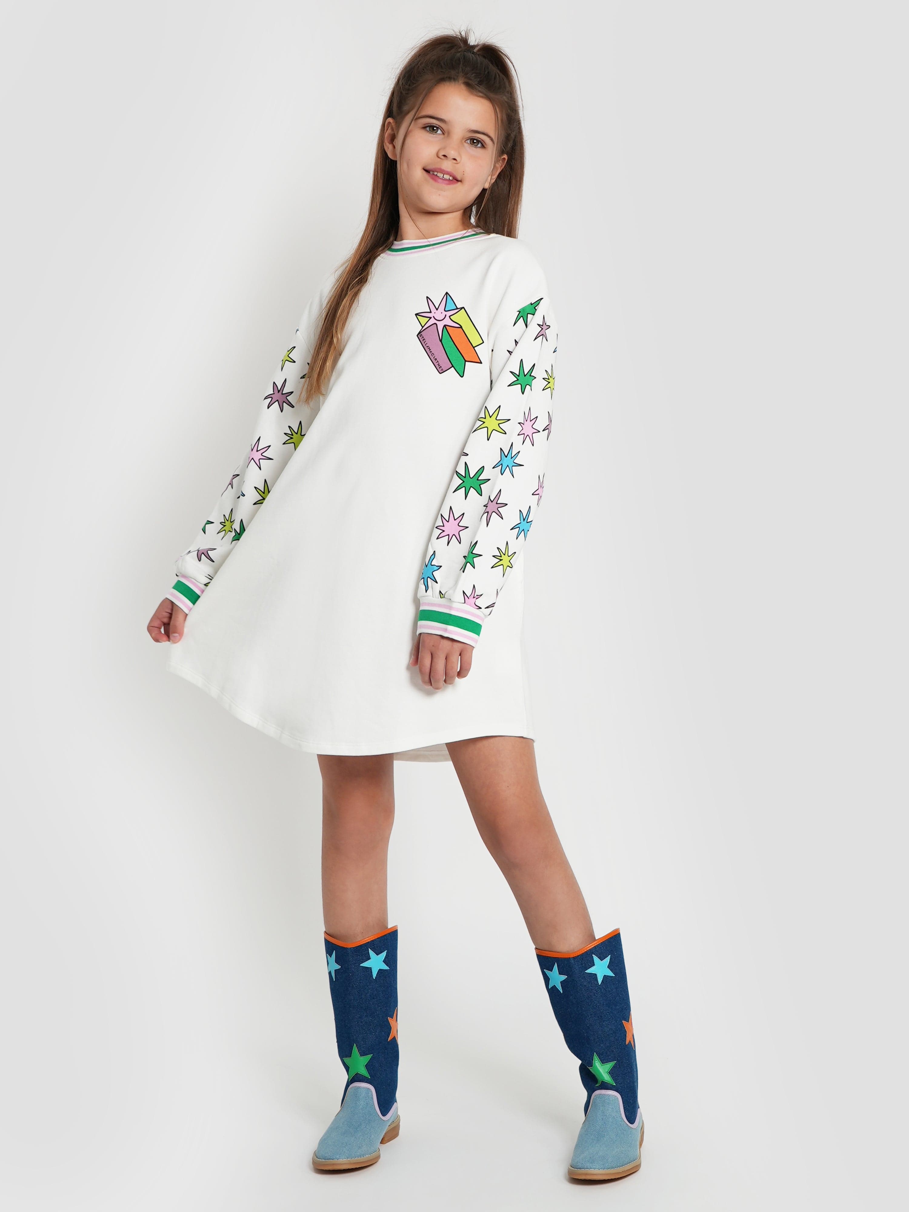 What Flavor Is Lost Mary Red Wave Stella McCartney Girls Star Sweater Dress  in White