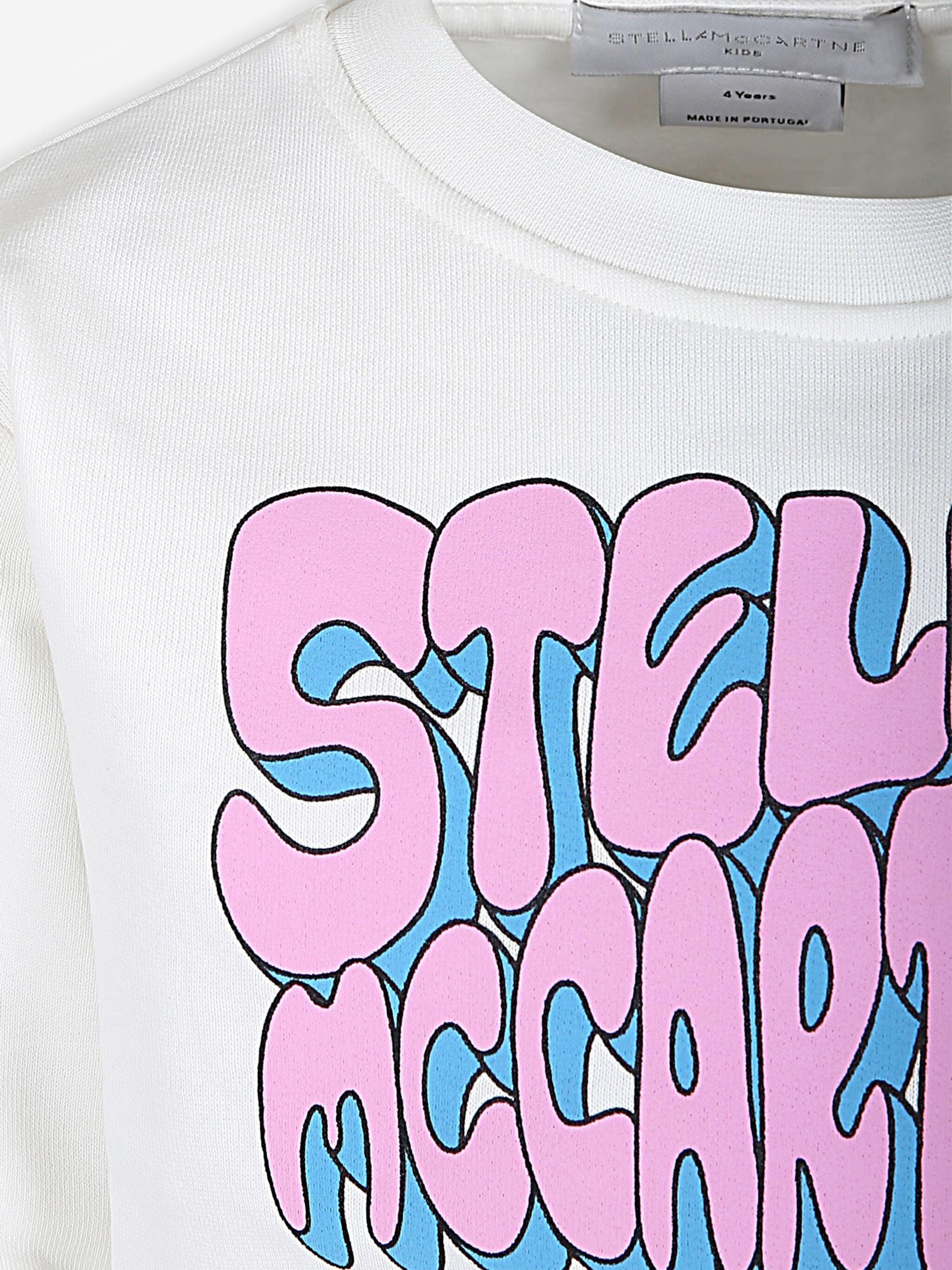 Stella McCartney Girls Logo Print Sweatshirt in Ivory