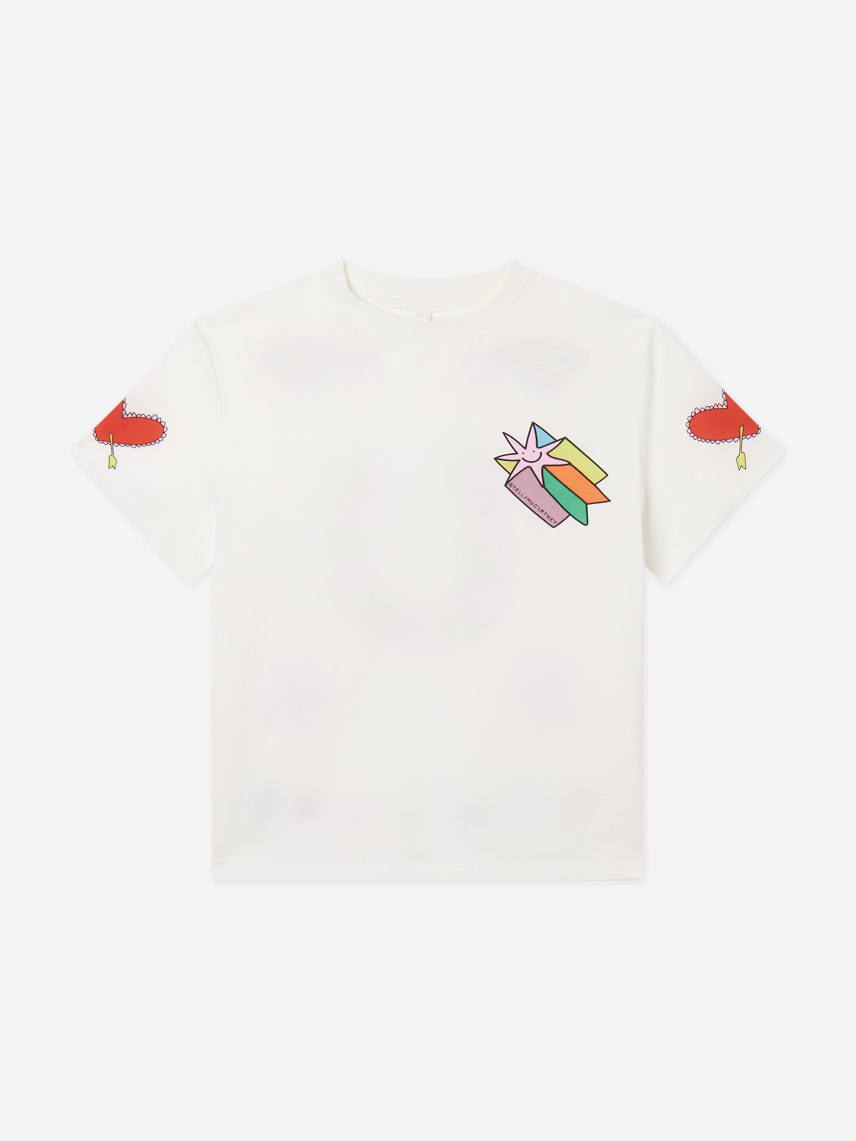 Stella McCartney Girls Star Print T-Shirt in Ivory