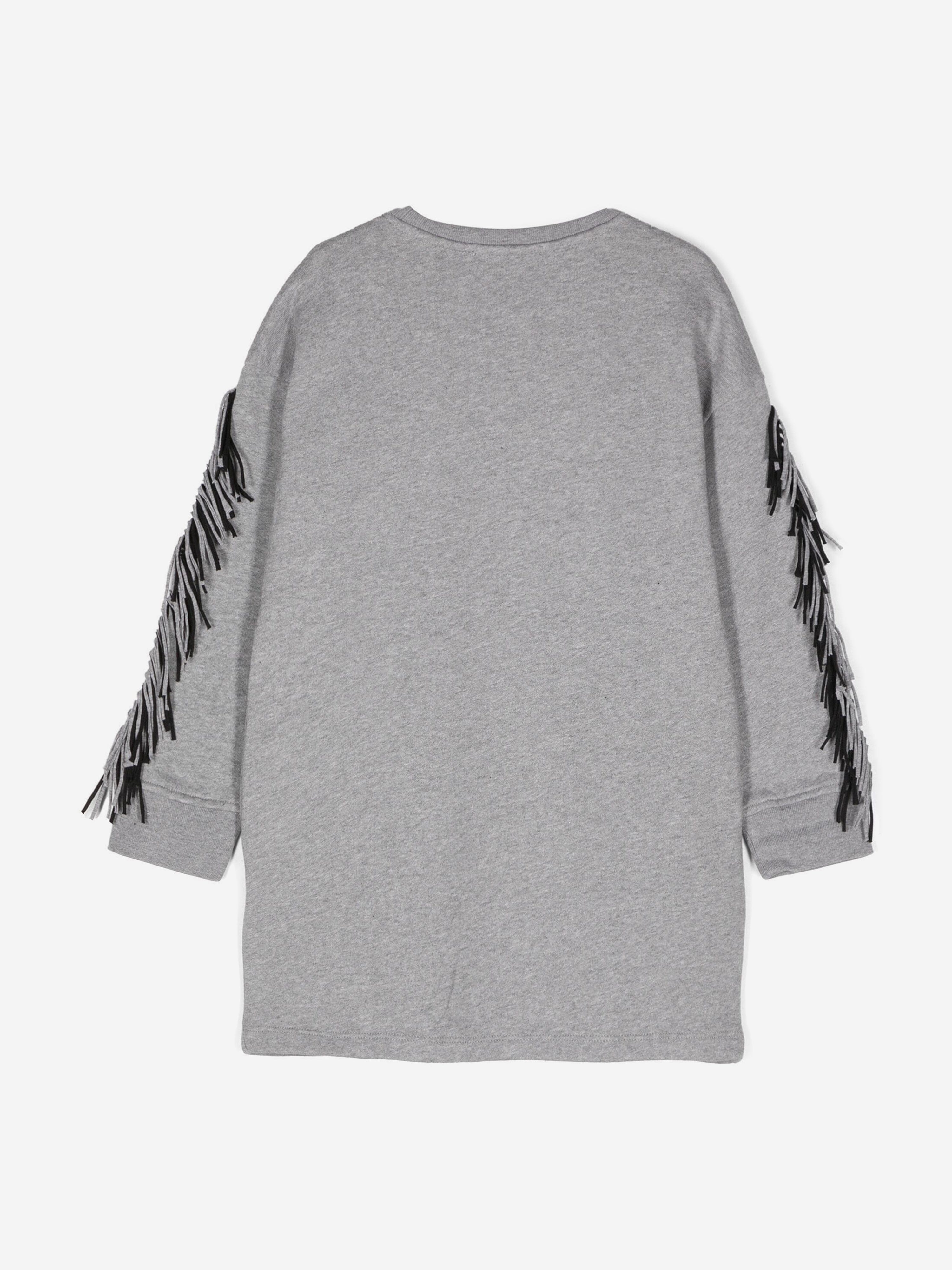 Stella McCartney Girls Tassel Star Sweater Dress in Grey