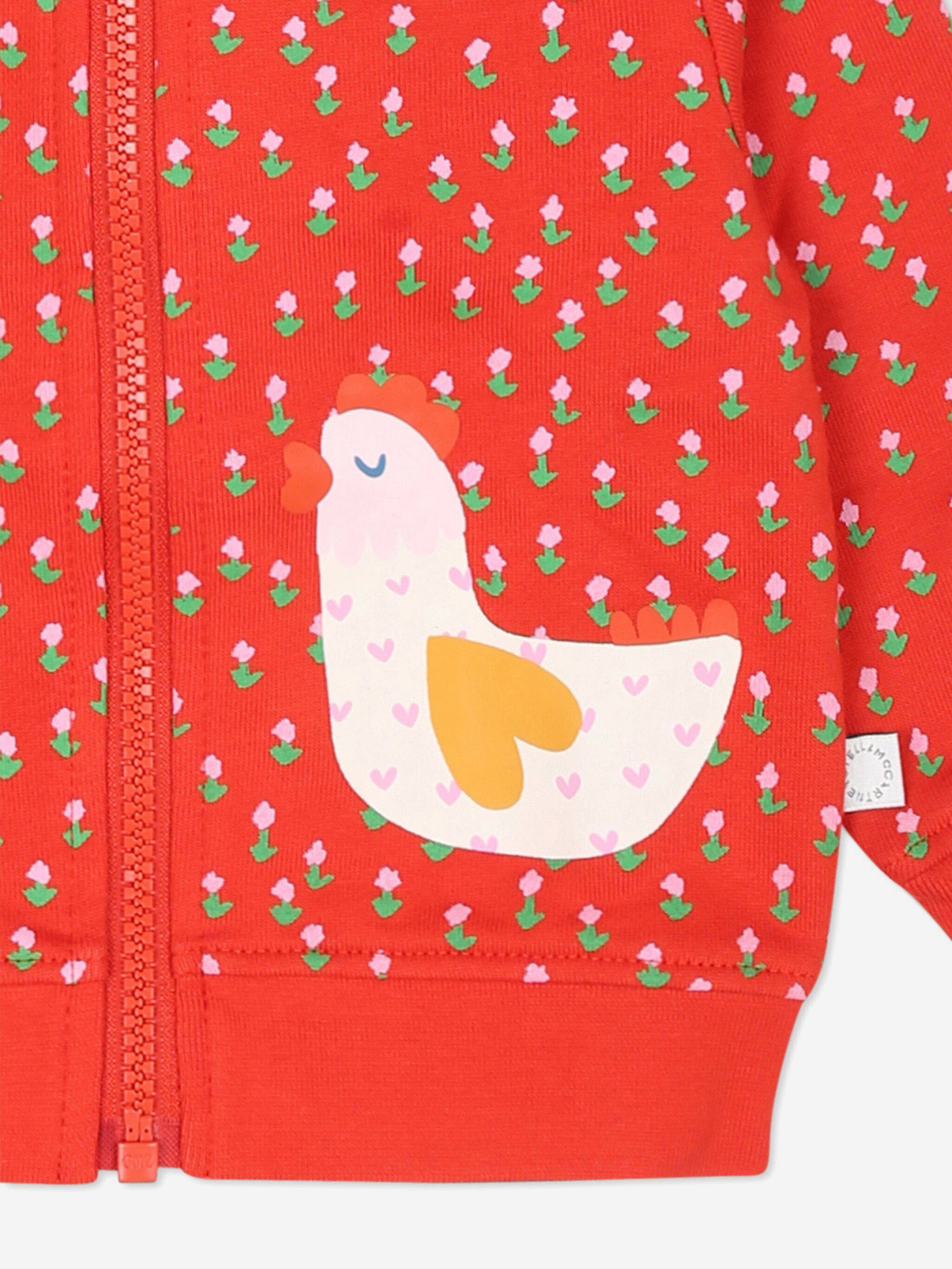 Stella McCartney Baby Girls Chicken Zip Up Top in Red