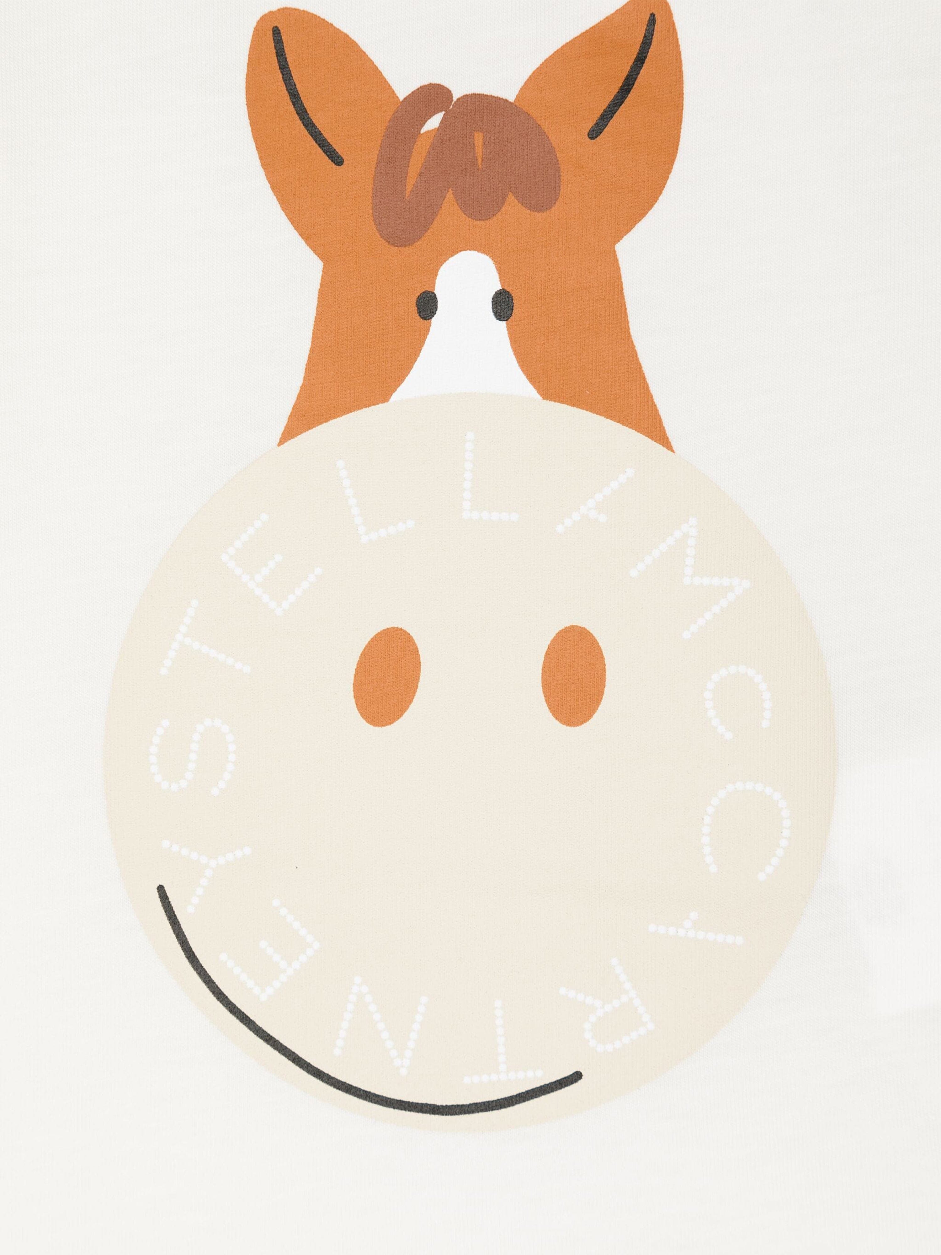 Stella McCartney Baby Horse Logo T-Shirt in Ivory