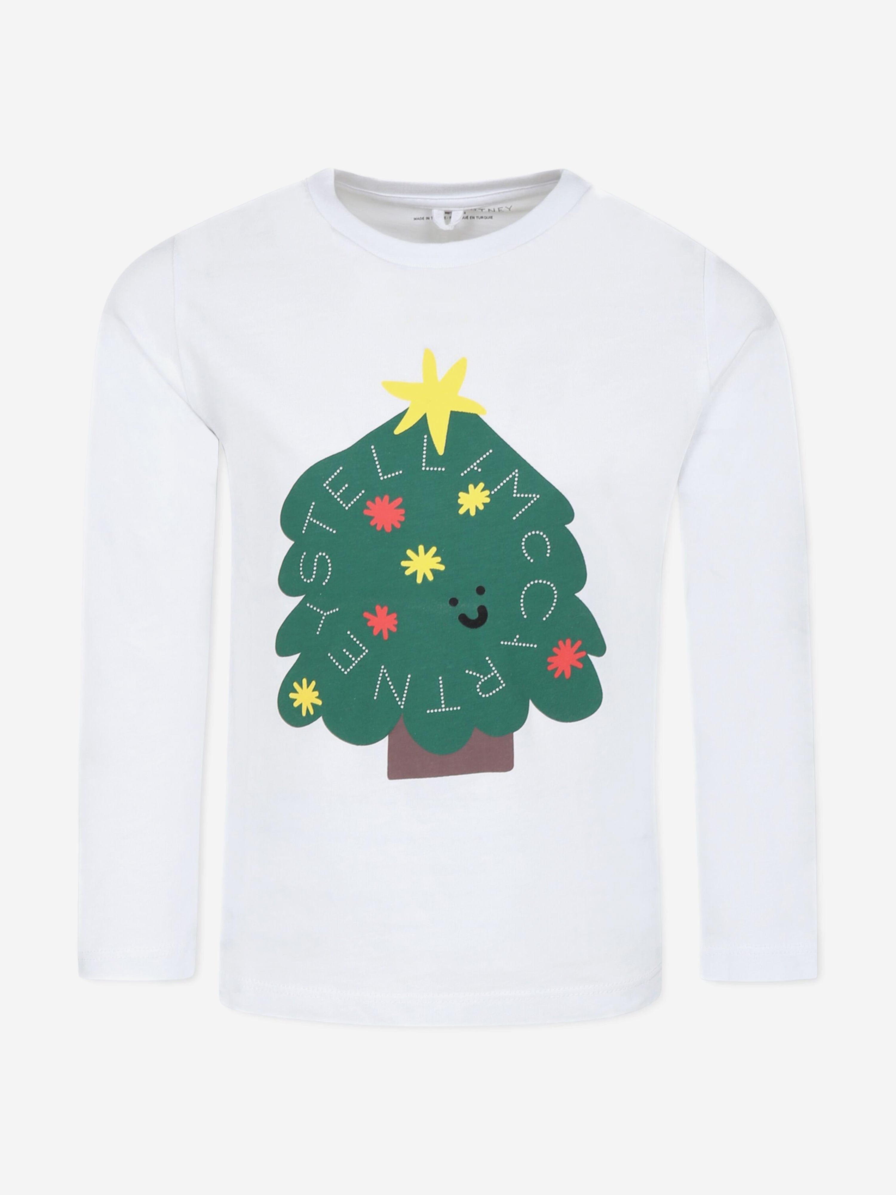 Stella McCartney Kids Christmas Tree T-Shirt in White