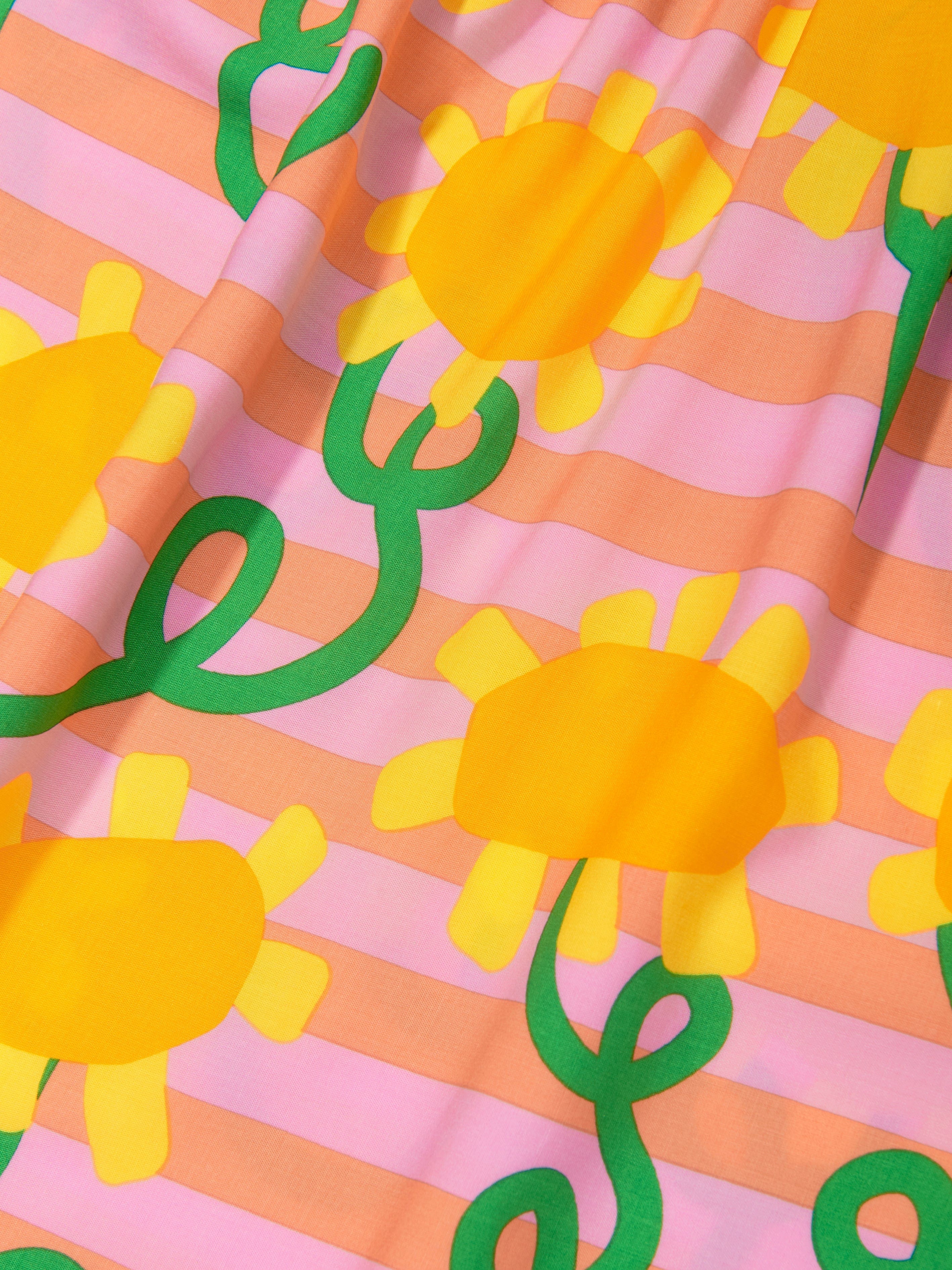 Stella McCartney Girls Striped Flower Dress in Multicolour