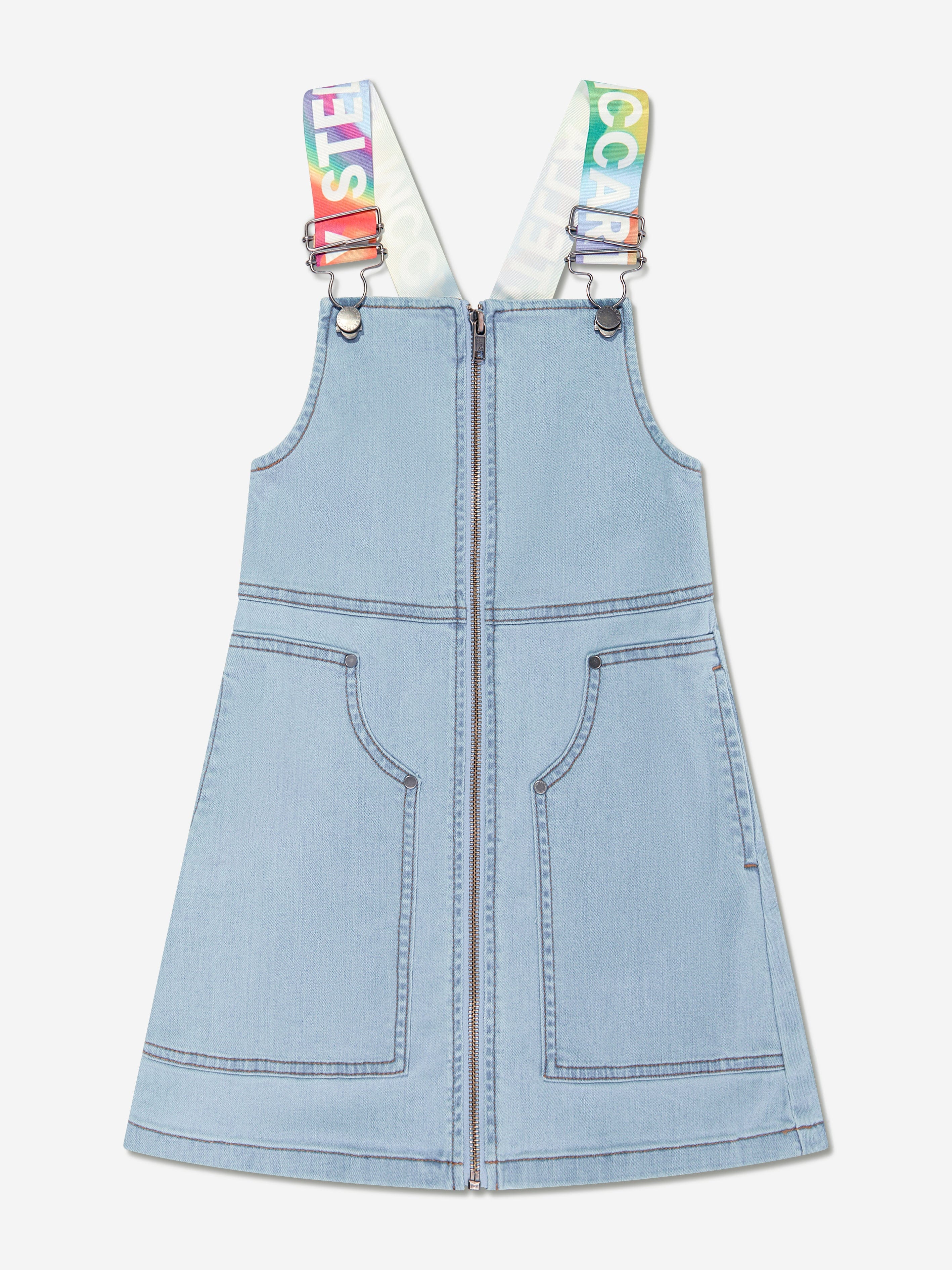 Stella McCartney Girls Denim Pinafore Dress in Blue Stella McCartney Girls Denim Pinafore Dress in Blue