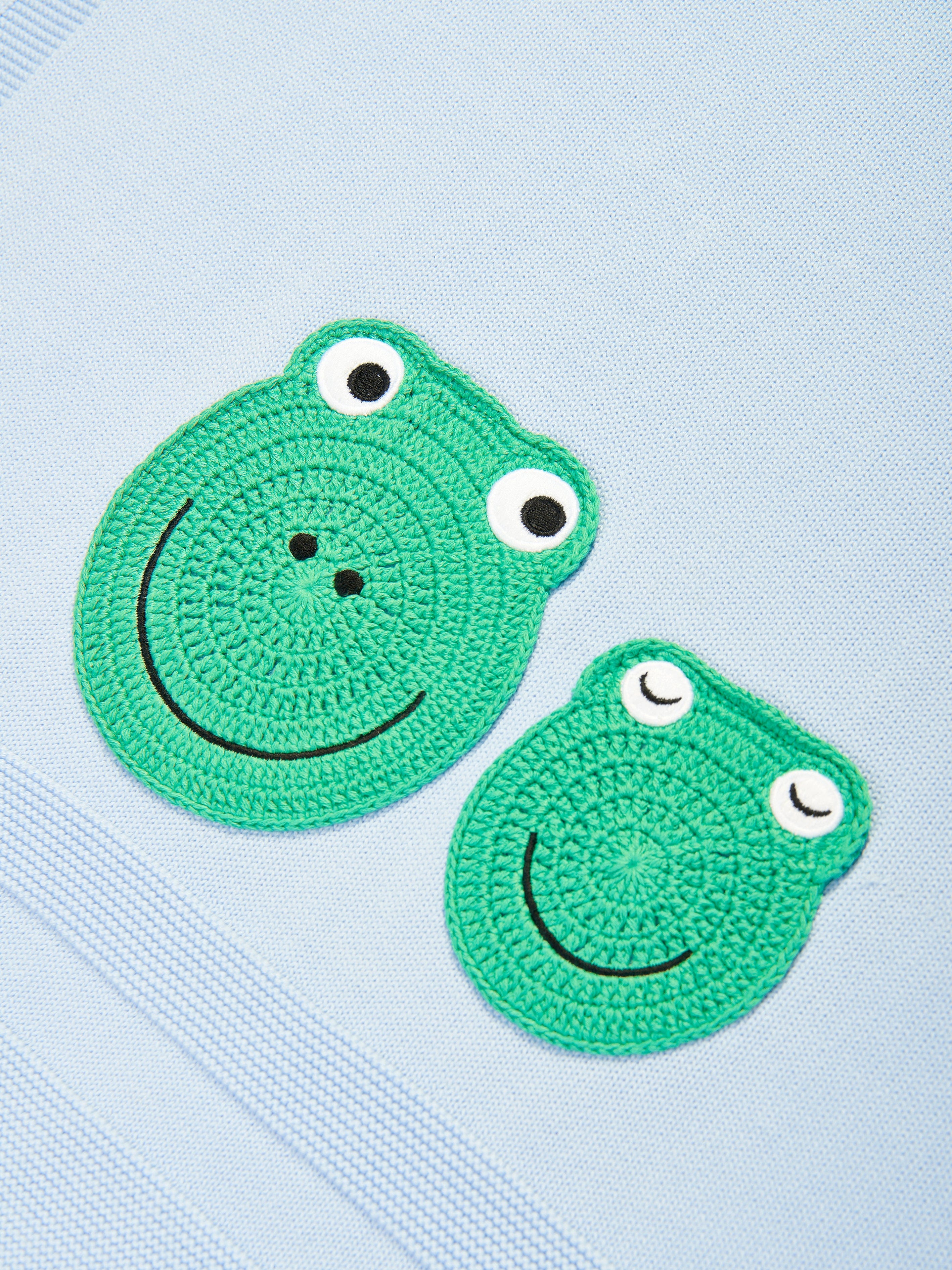 Baby Boys Cotton Frog Blanket in Blue (73cm)