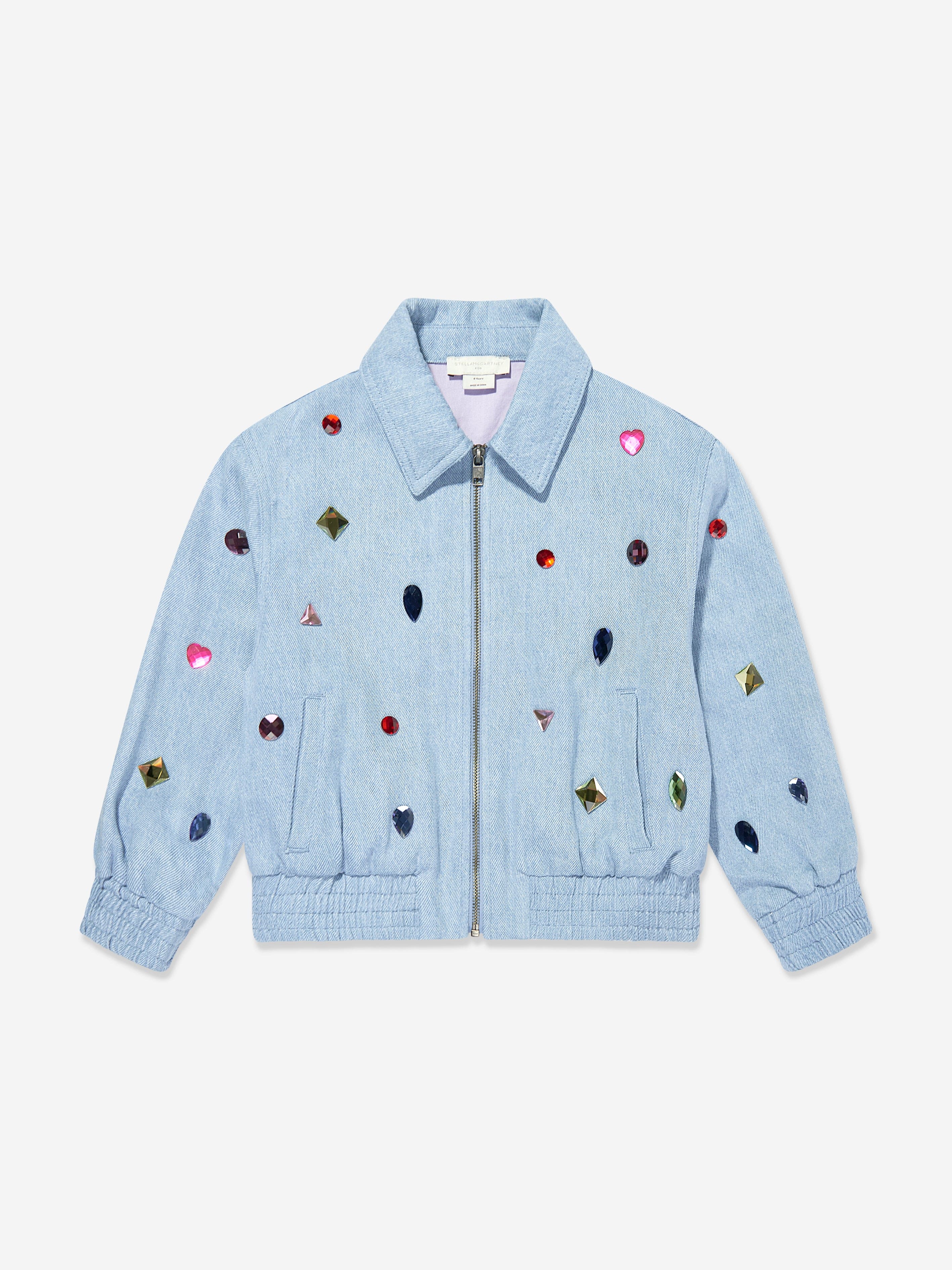 Girls Jewelled Zip Up Jacket in Blue