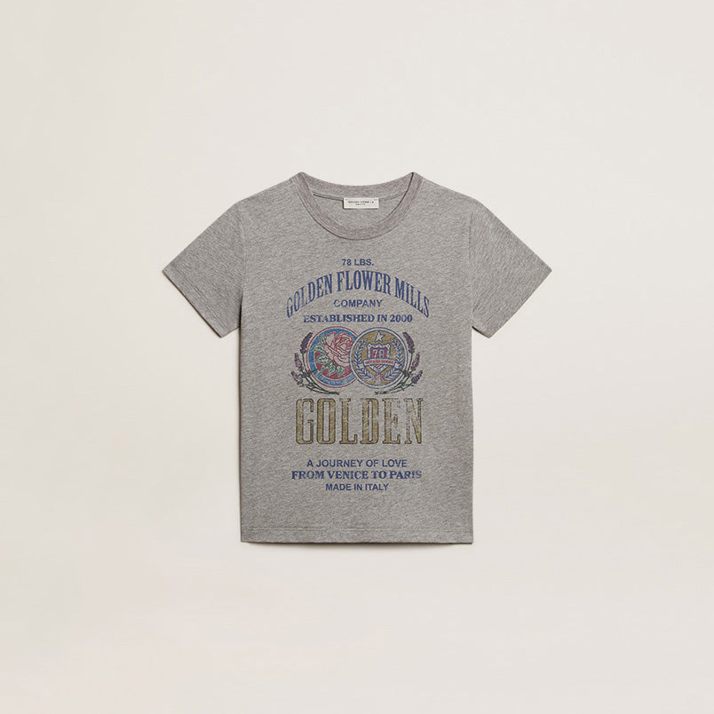 Boys & Girls Grey Printed Cotton T-Shirt