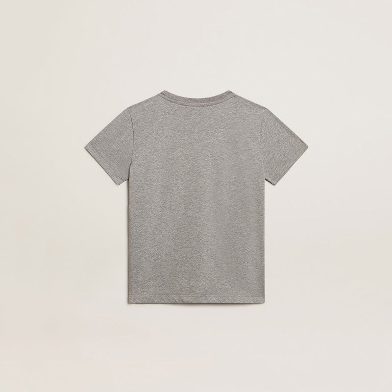 Boys & Girls Grey Printed Cotton T-Shirt