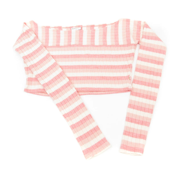 Girls Pink Stripes Ballet Top