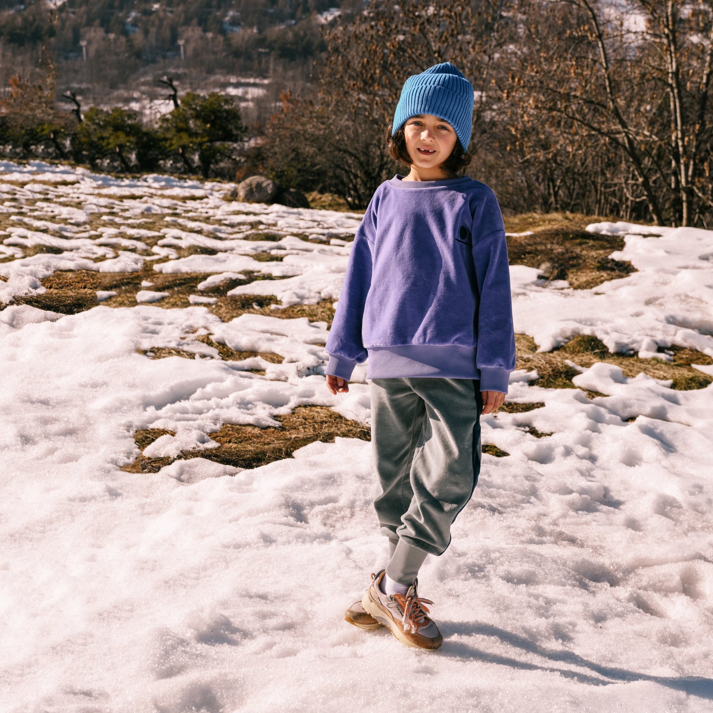 Boys & Girls Purple Velvet Sweatshirt