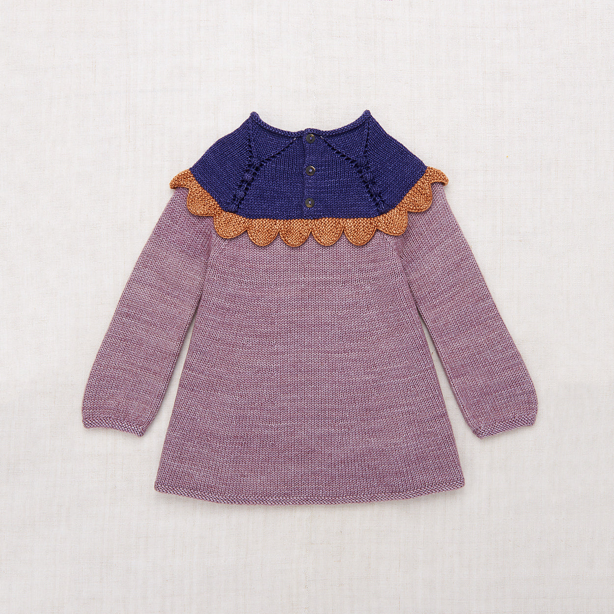 Girls Purple Wool Dress
