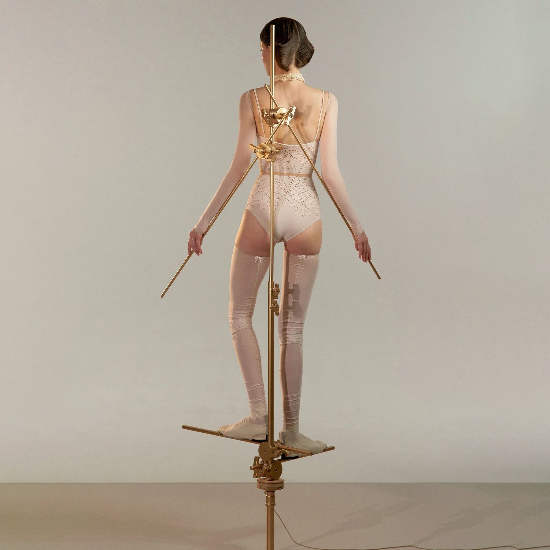 Women Light Pink"EYELET LACE"Ballet Onesies(251LE71IL/pearl blush)