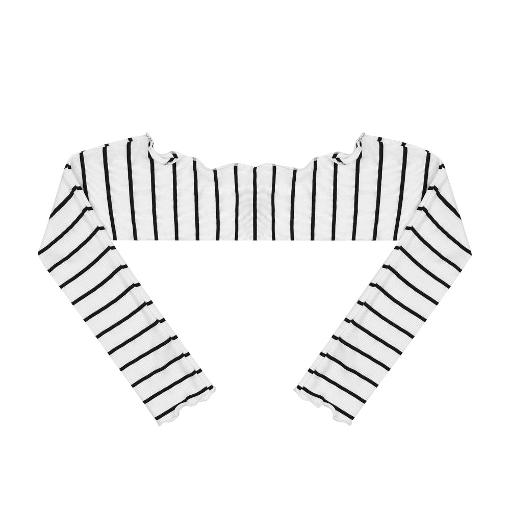 Girls White Stripes Shoulder Warmer