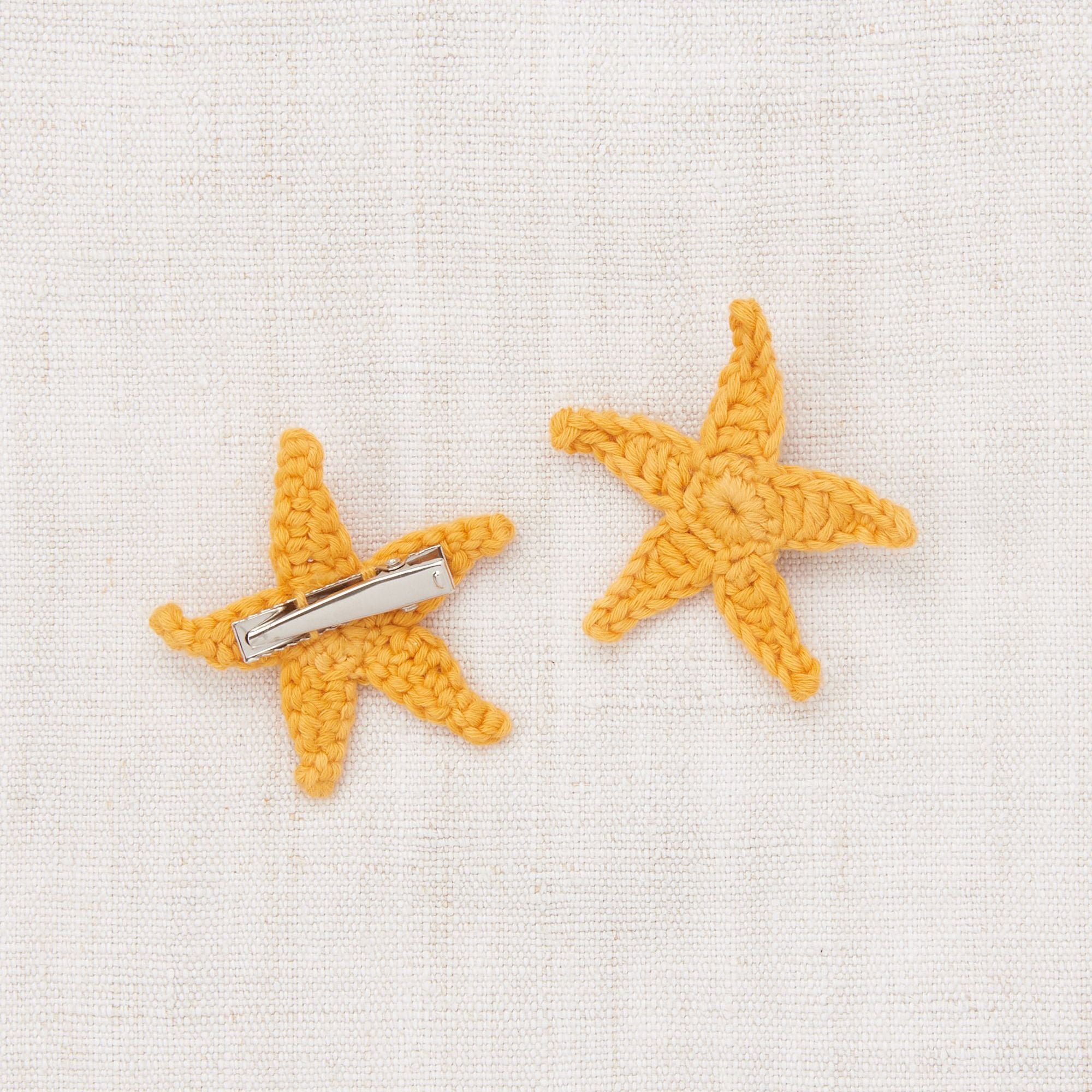 Girls Yellow Starfish Hair Clips