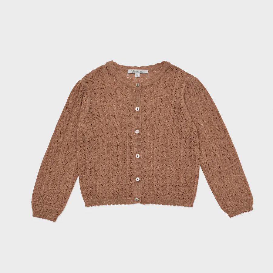 Girls Deep Orange Knit Cardigan