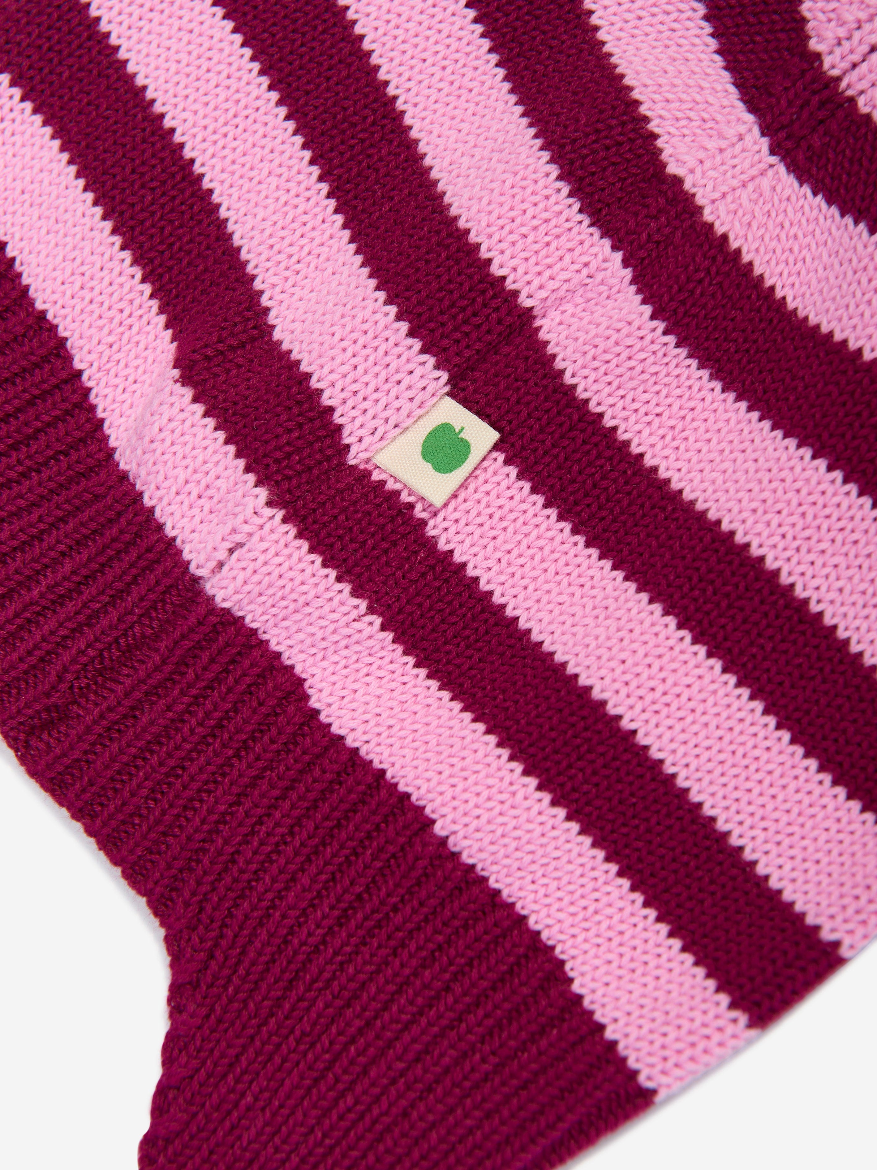 Baby Girls Damson Knit Hat With Ears in Purple