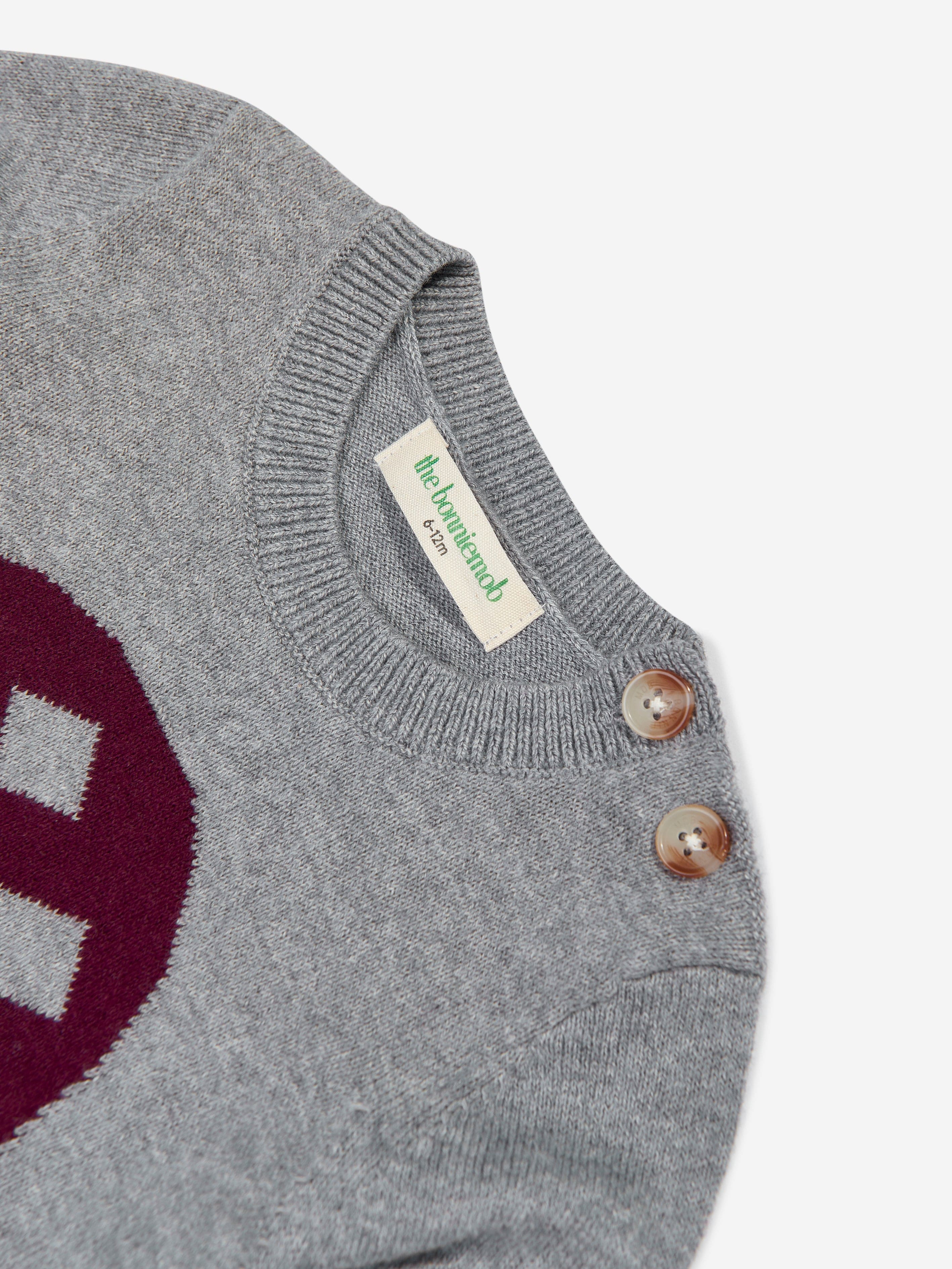 Baby Sparrow Mushroom Knit Jumper in Grey