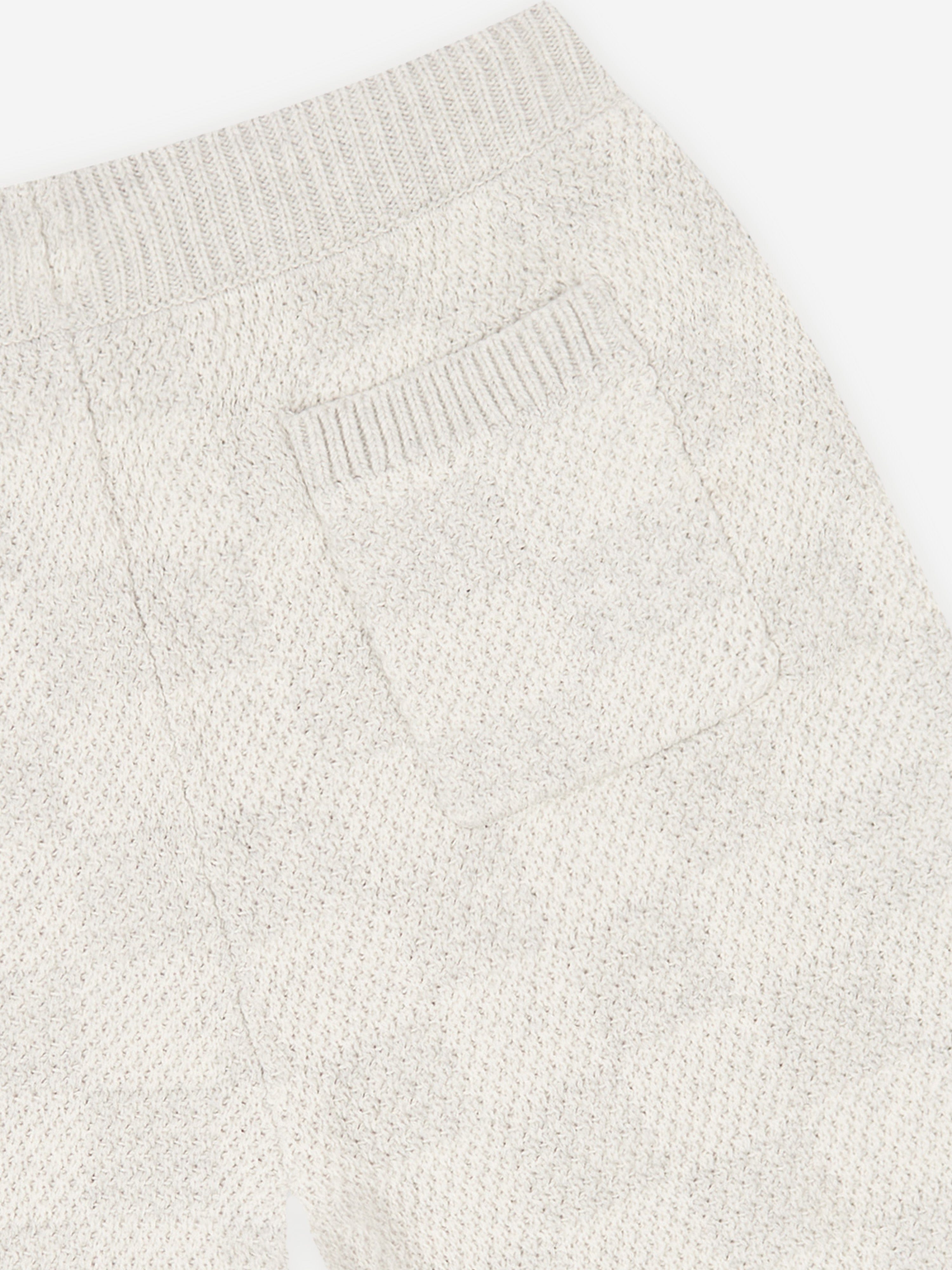 The Couture Club Kids Knitted Checkerboard Shorts in Grey