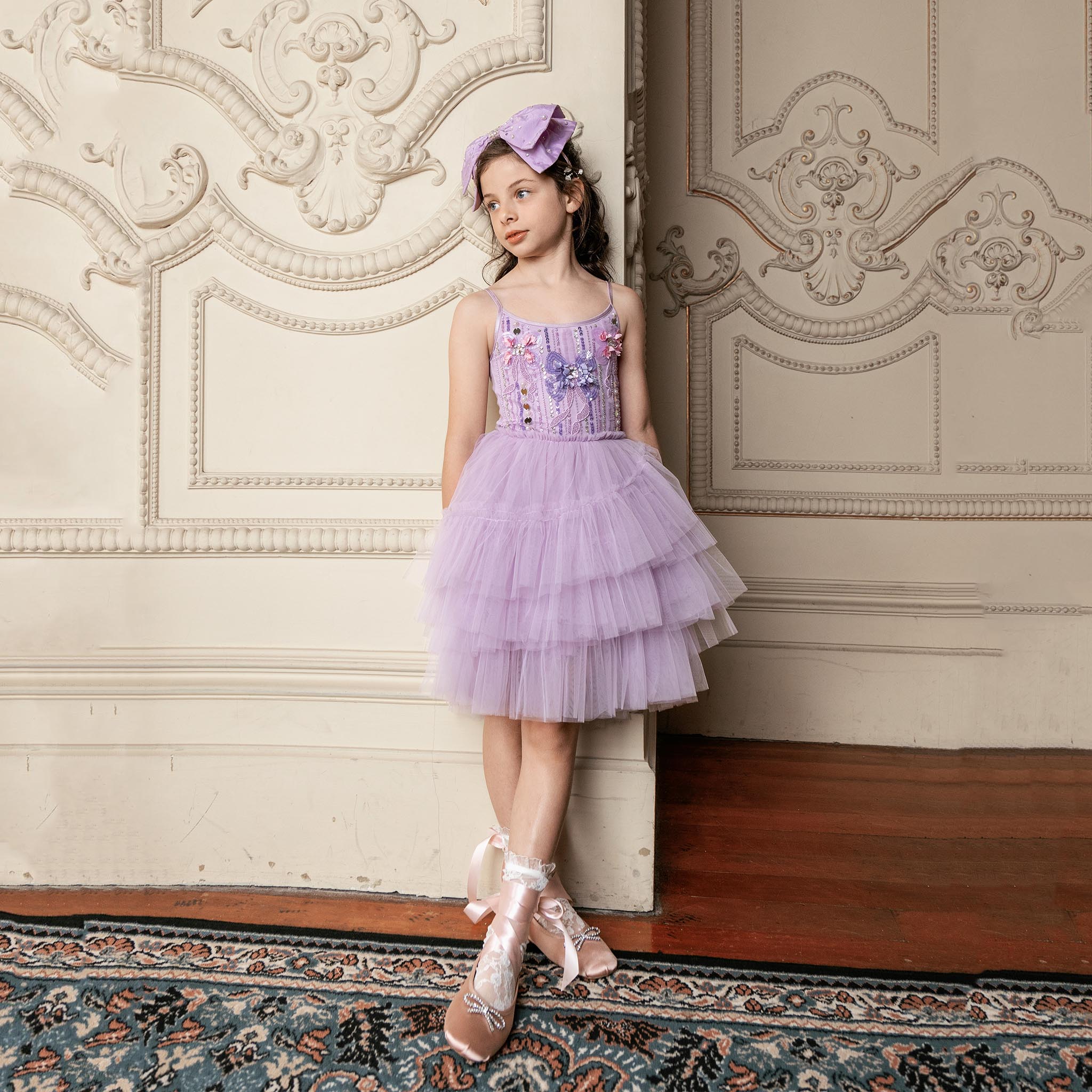 Girls Mauve Crystals Masquerade Headband