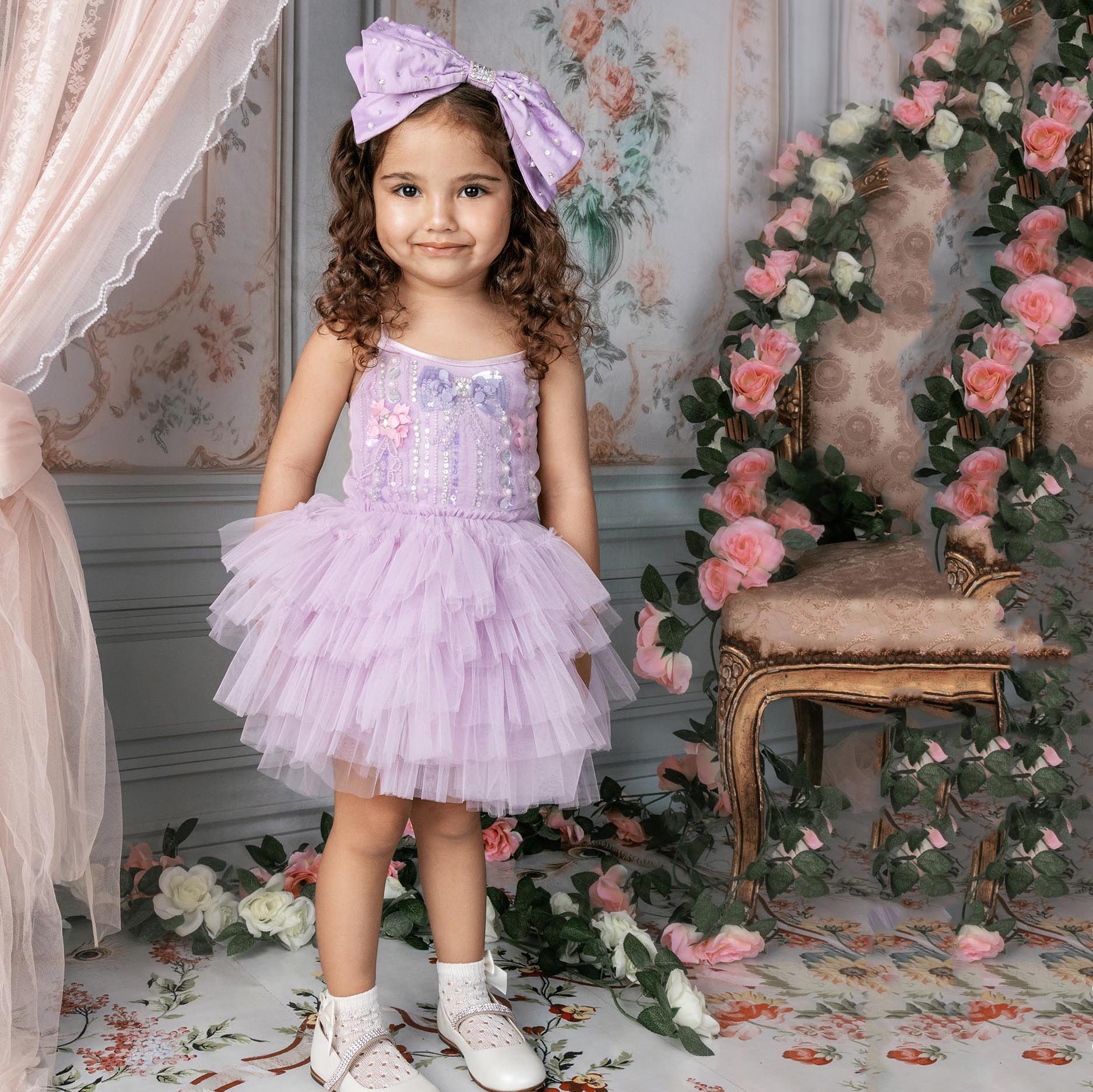 Girls Mauve Crystals Masquerade Headband